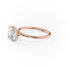 Luxe Blossom Cushion 1.55 Carat VVS1 Lab-Grown Hidden Halo Engagement Ring in 18K Rose Gold Left Side View