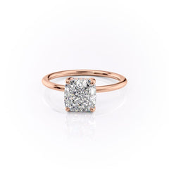 Luxe Blossom Cushion 1.55 Carat VVS1 Lab-Grown Hidden Halo Engagement Ring in 18K Rose Gold Left View