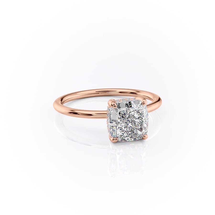 Luxe Blossom Cushion 1.55 Carat VVS1 Lab-Grown Hidden Halo Engagement Ring in 18K Rose Gold Right View