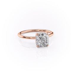 Luxe Blossom Cushion 1.55 Carat VVS1 Lab-Grown Hidden Halo Engagement Ring in 18K Rose Gold Right View