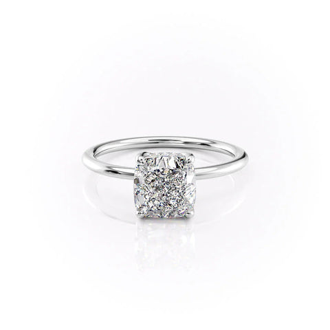 Luxe Blossom Cushion 1.55 Carat VVS Lab-Grown Hidden Halo Engagement Ring in 18K Gold