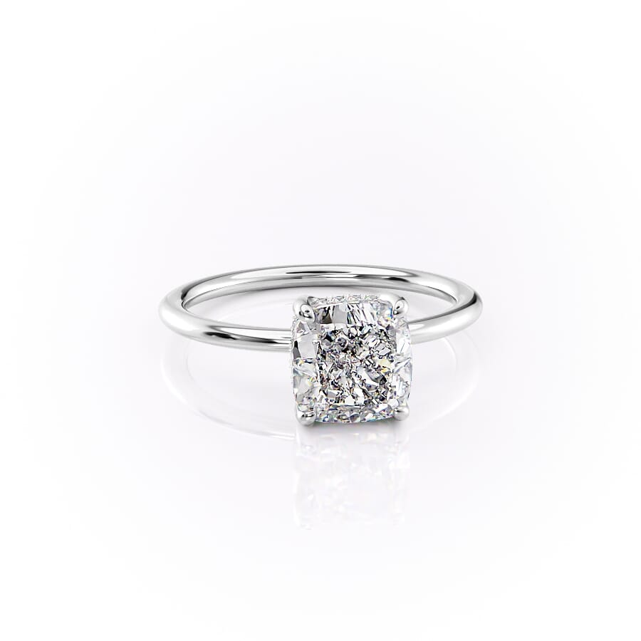 Luxe Blossom Cushion 1.55 Carat VVS1 Lab-Grown Hidden Halo Engagement Ring in 18K White Gold Right View