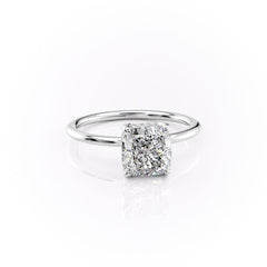 Luxe Blossom Cushion 1.55 Carat VVS1 Lab-Grown Hidden Halo Engagement Ring in 18K White Gold Right View