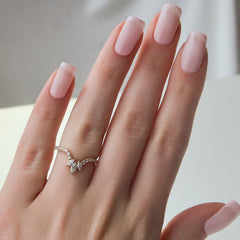 Luxe Crest VVS1 Lab-Grown Half Eternity Wedding Ring in 18K Yellow Gold Finger View