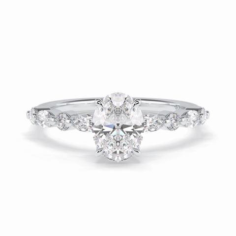 Luminous Grace 1.00 Carat Oval VS1 Lab-Grown Solitaire Engagement Ring in 18K Gold