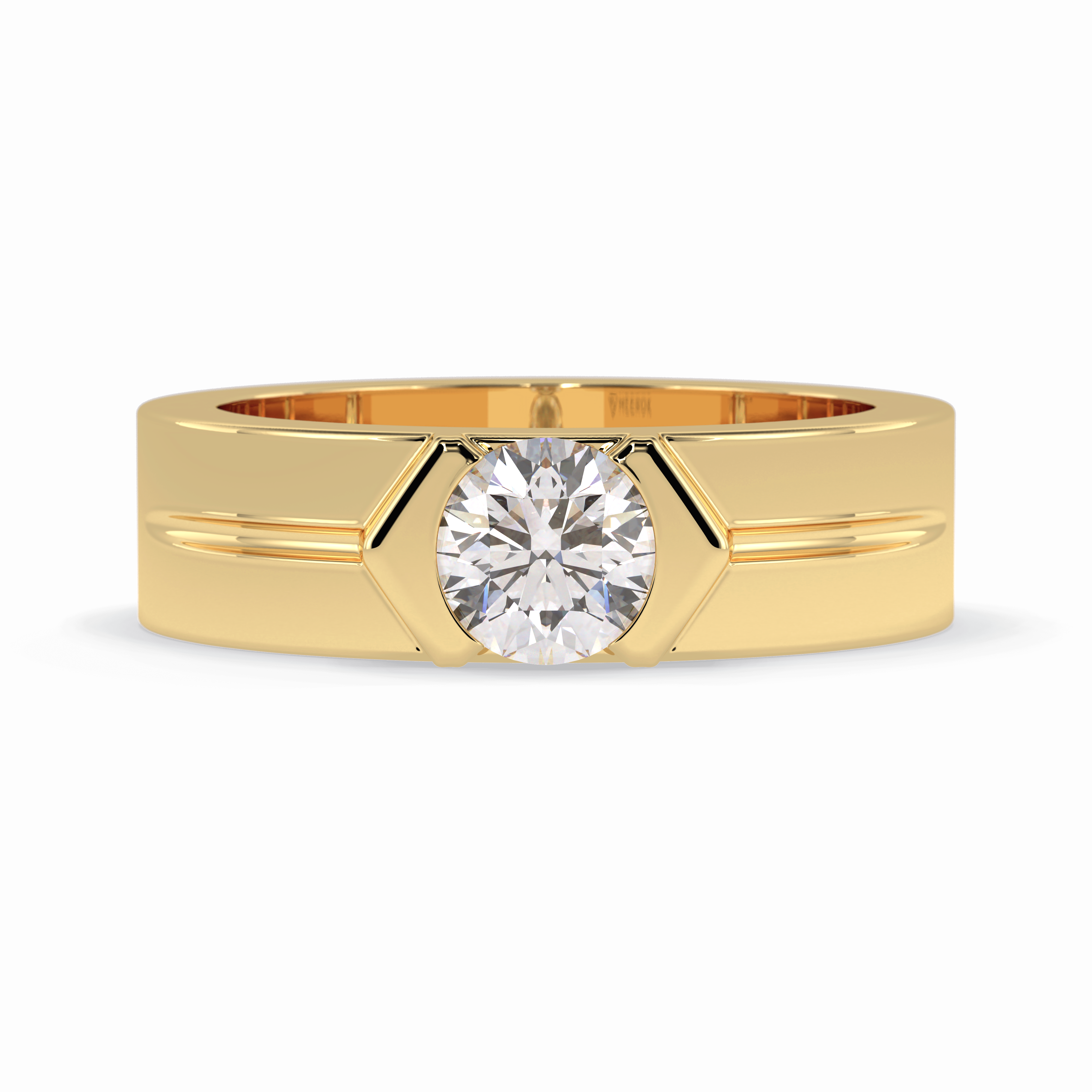 Monarch 0.59 Carat Round VS1 Lab-Grown Solitaire Engagement Ring in 18K Gold