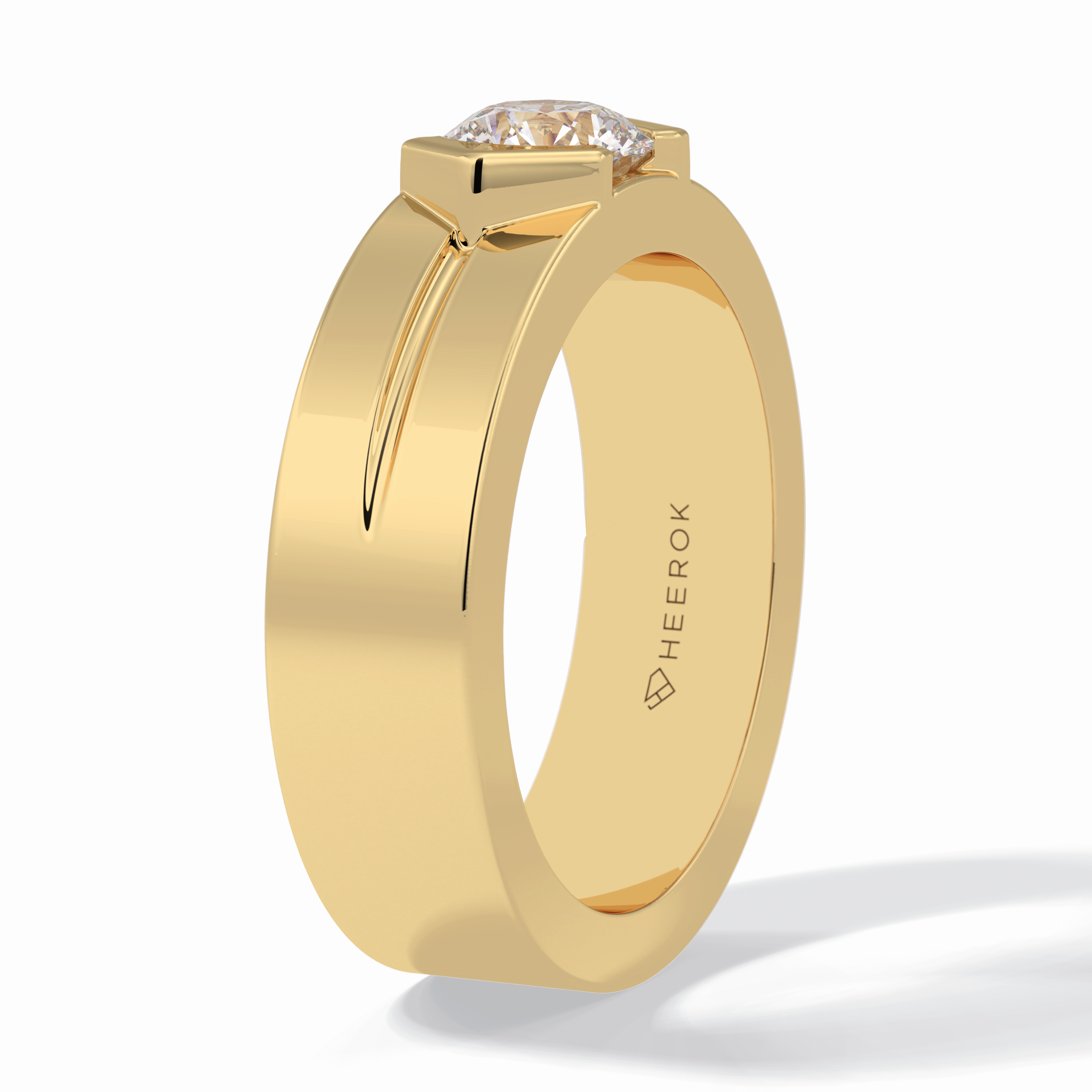 Monarch 0.59 Carat Round VS1 Lab-Grown Solitaire Engagement Ring in 18K Gold