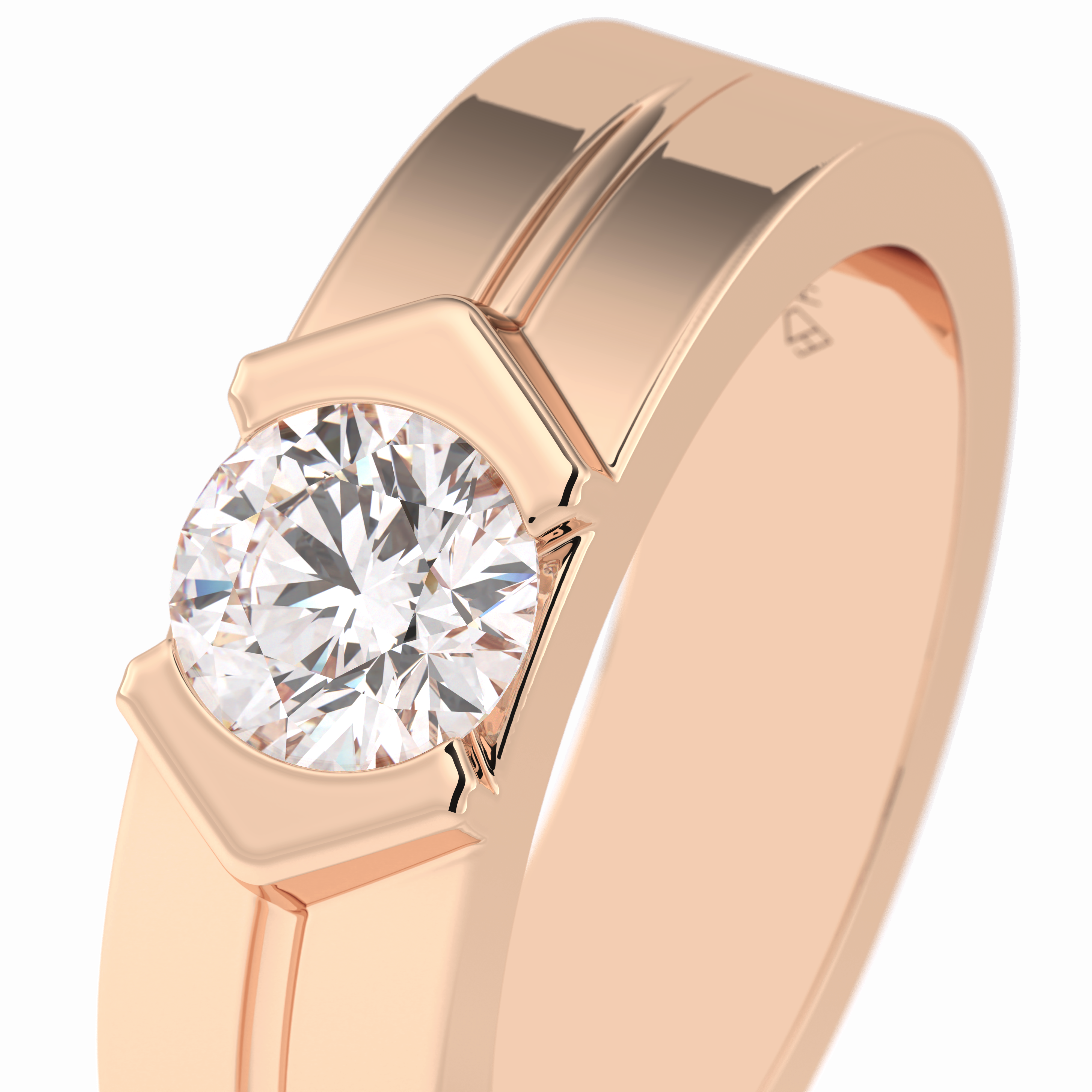 Monarch 0.59 Carat Round VS1 Lab-Grown Solitaire Engagement Ring in 18K Gold