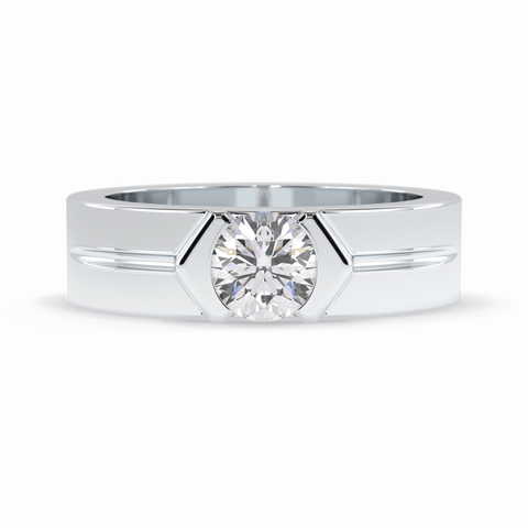 Monarch 0.59 Carat Round VS1 Lab-Grown Solitaire Engagement Ring in 18K Gold