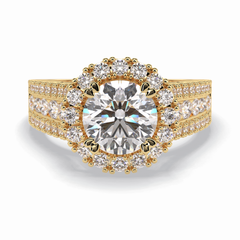 Imperial Crown 2.22 Carat Round VS1 Lab-Grown Halo Engagement Ring in 18K Gold