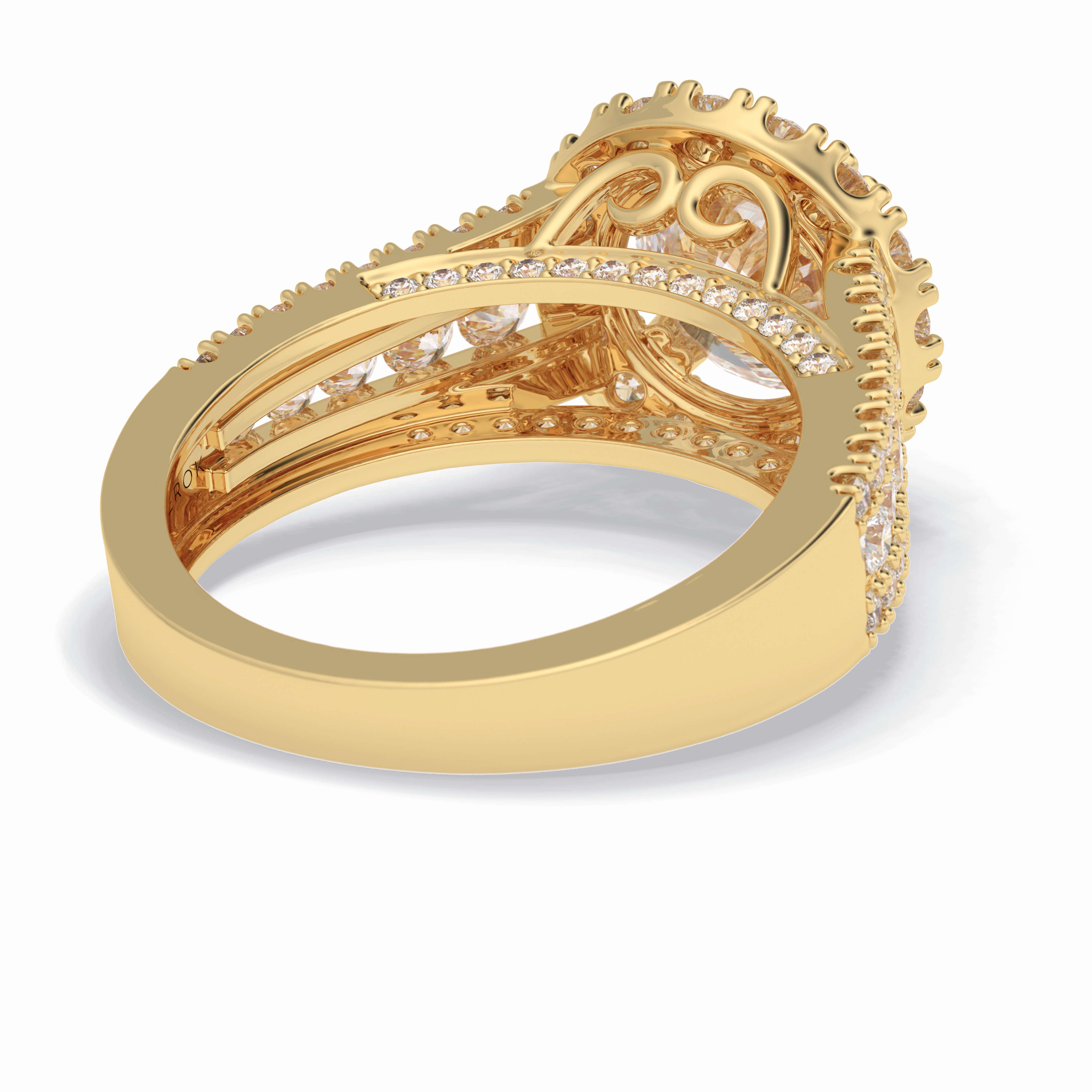 Imperial Crown 2.22 Carat Round VS1 Lab-Grown Halo Engagement Ring in 18K Gold