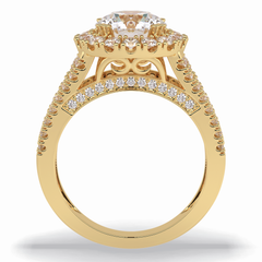 Imperial Crown 2.22 Carat Round VS1 Lab-Grown Halo Engagement Ring in 18K Gold