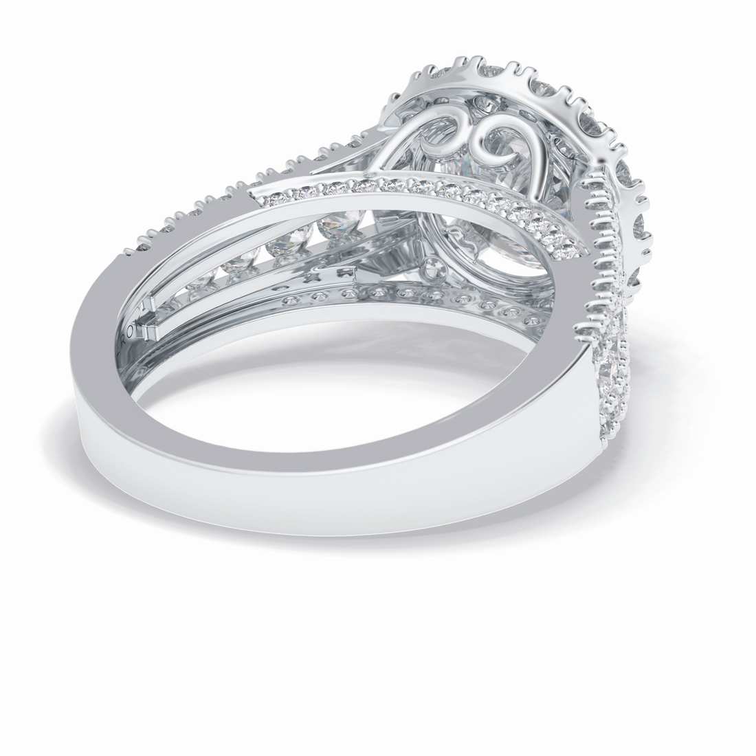 Imperial Crown 2.22 Carat Round VS1 Lab-Grown Halo Engagement Ring in 18K Gold