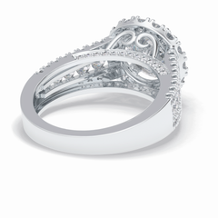 Imperial Crown 2.22 Carat Round VS1 Lab-Grown Halo Engagement Ring in 18K Gold