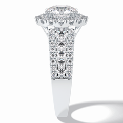 Imperial Crown 2.22 Carat Round VS1 Lab-Grown Halo Engagement Ring in 18K Gold