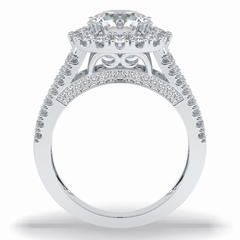 Imperial Crown 2.22 Carat Round VS1 Lab-Grown Halo Engagement Ring in 18K Gold