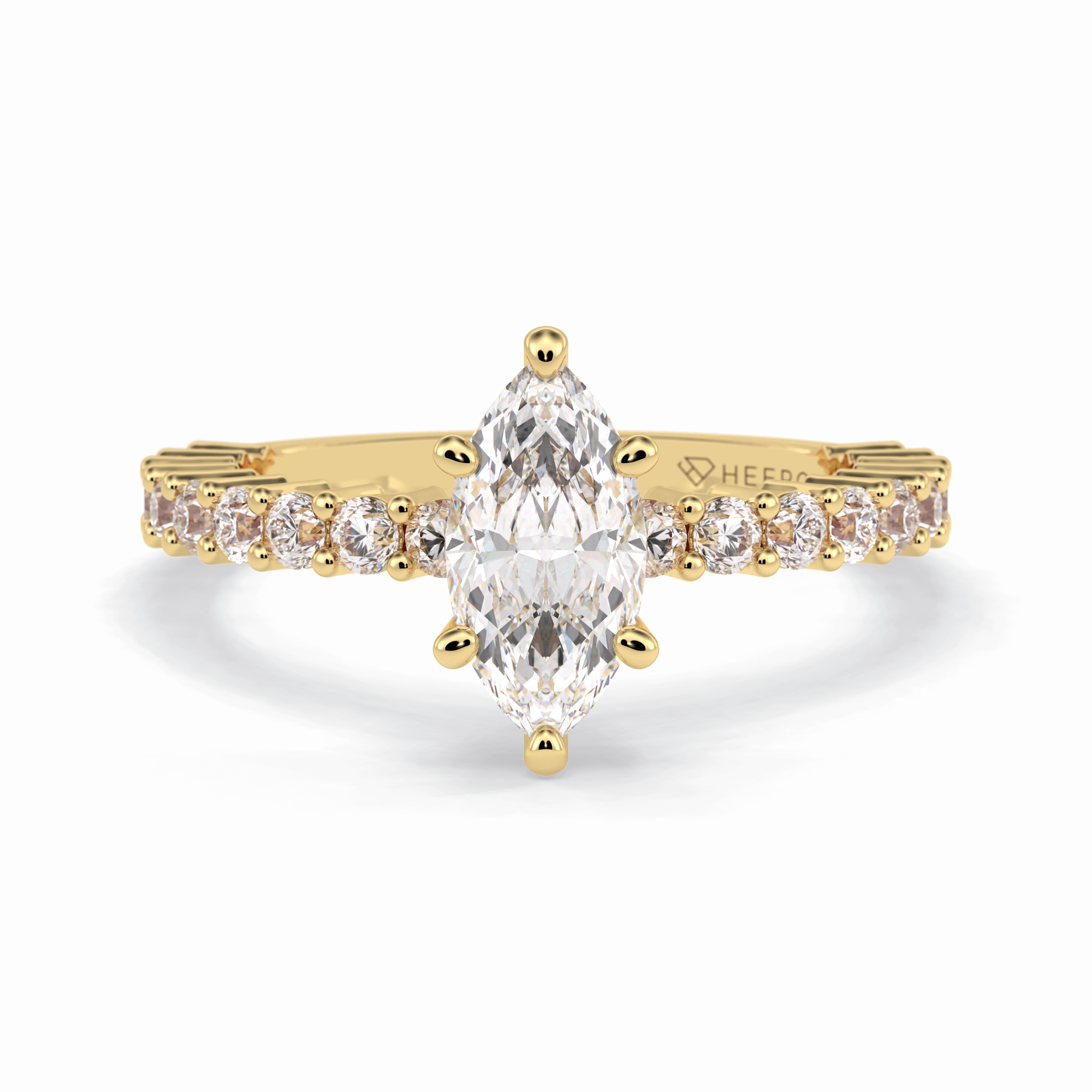 Starlight 0.75 Carat Marquise VS1 Lab-Grown Pave Engagement Ring in 18K Gold