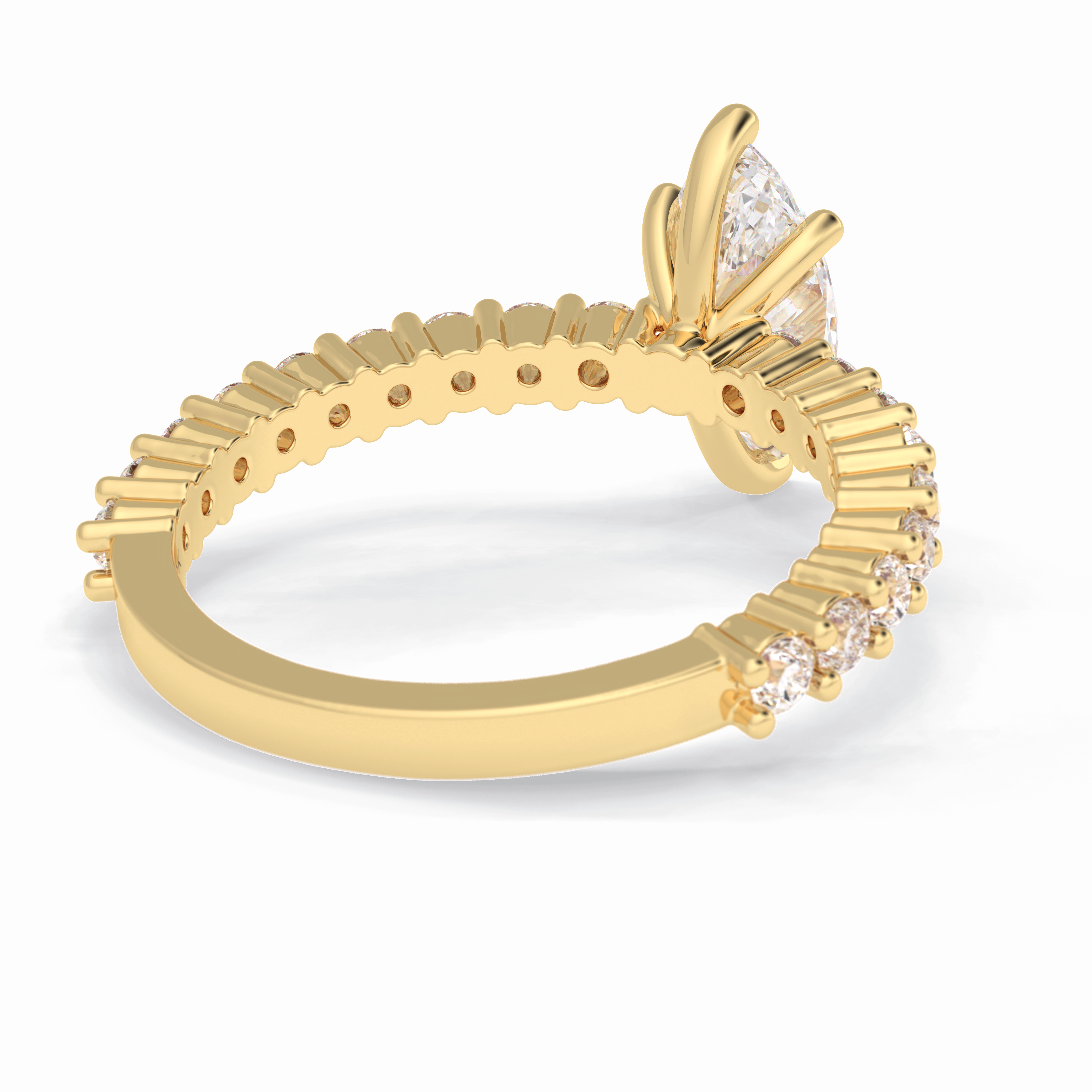 Starlight 0.75 Carat Marquise VS1 Lab-Grown Pave Engagement Ring in 18K Gold