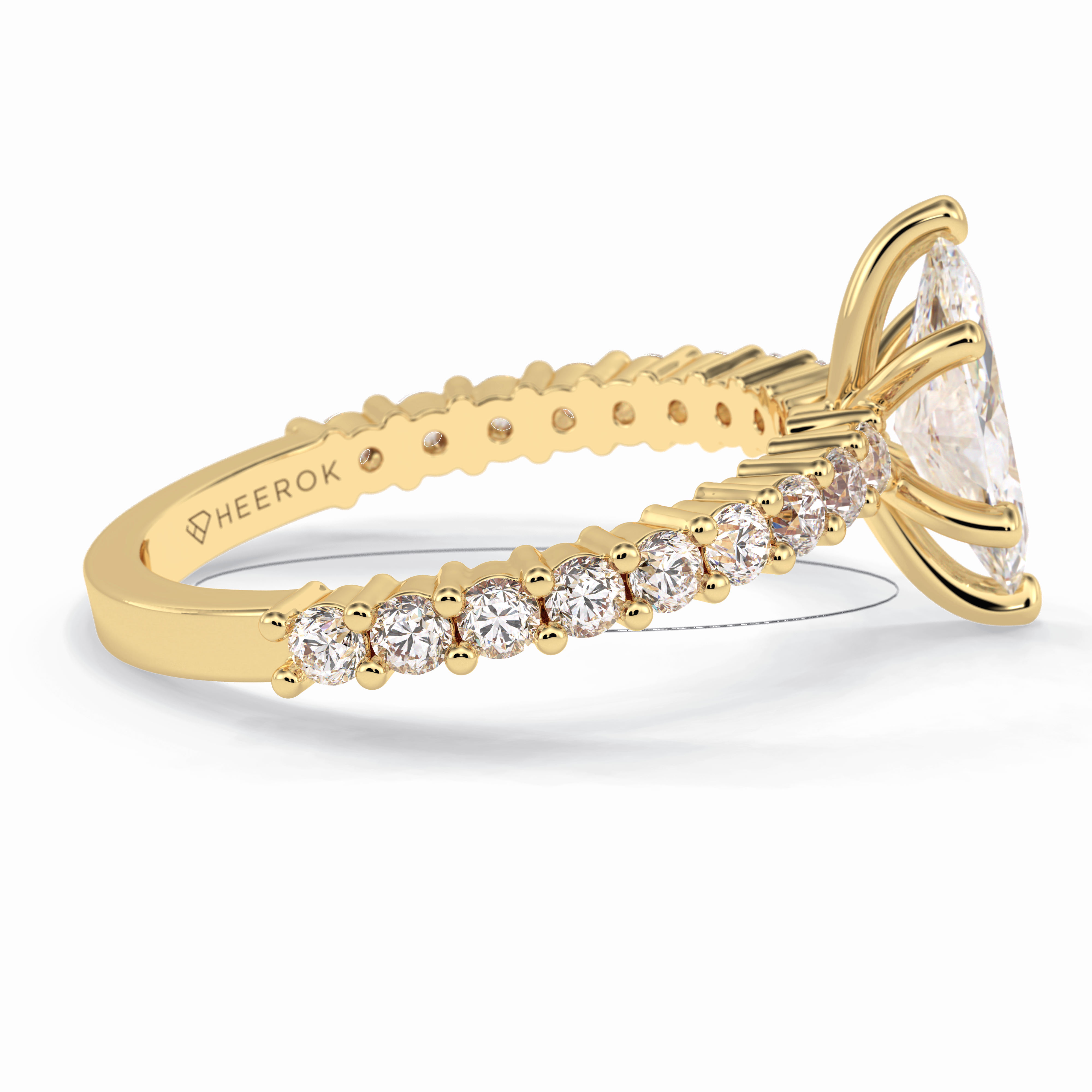 Starlight 0.75 Carat Marquise VS1 Lab-Grown Pave Engagement Ring in 18K Gold