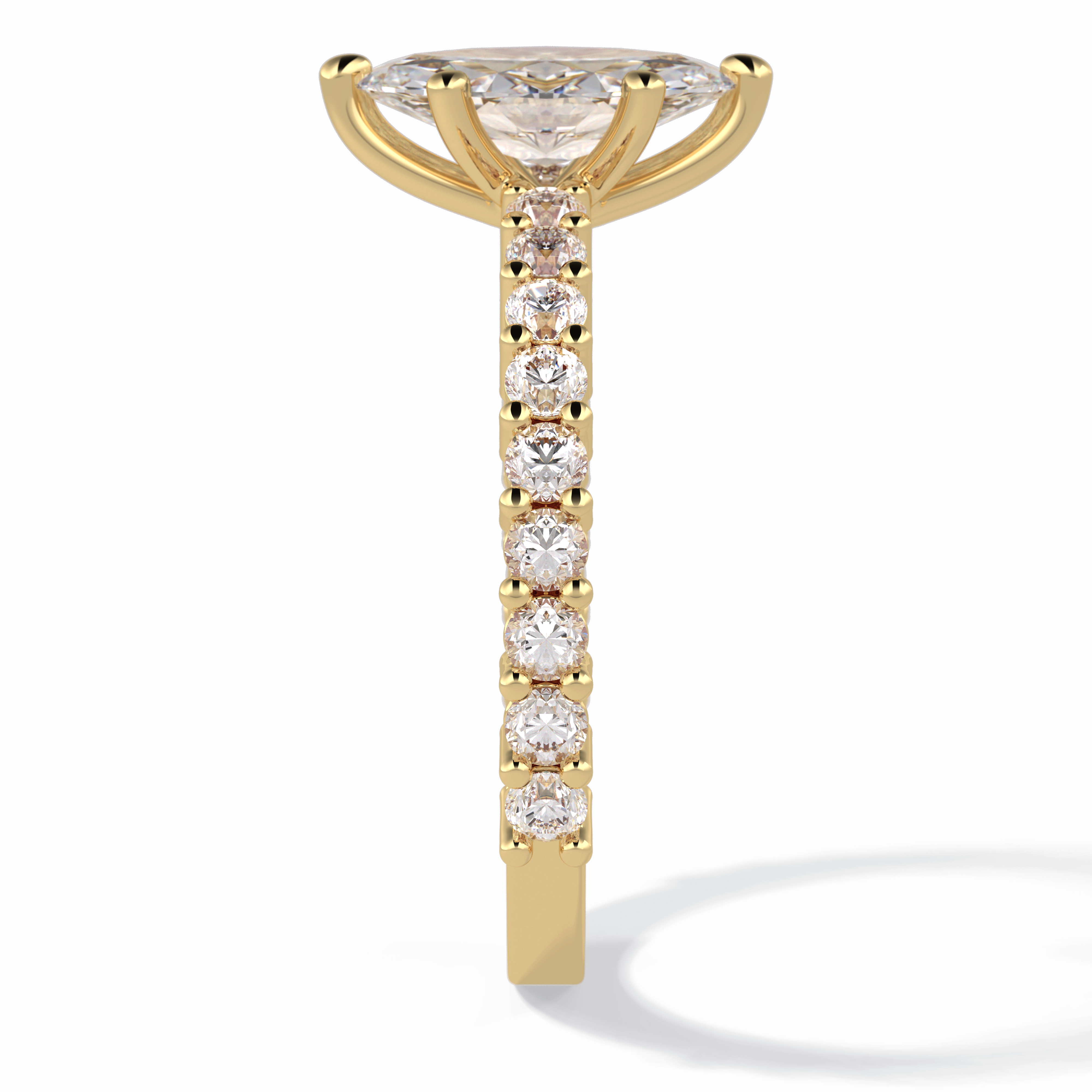 Starlight 0.75 Carat Marquise VS1 Lab-Grown Pave Engagement Ring in 18K Gold