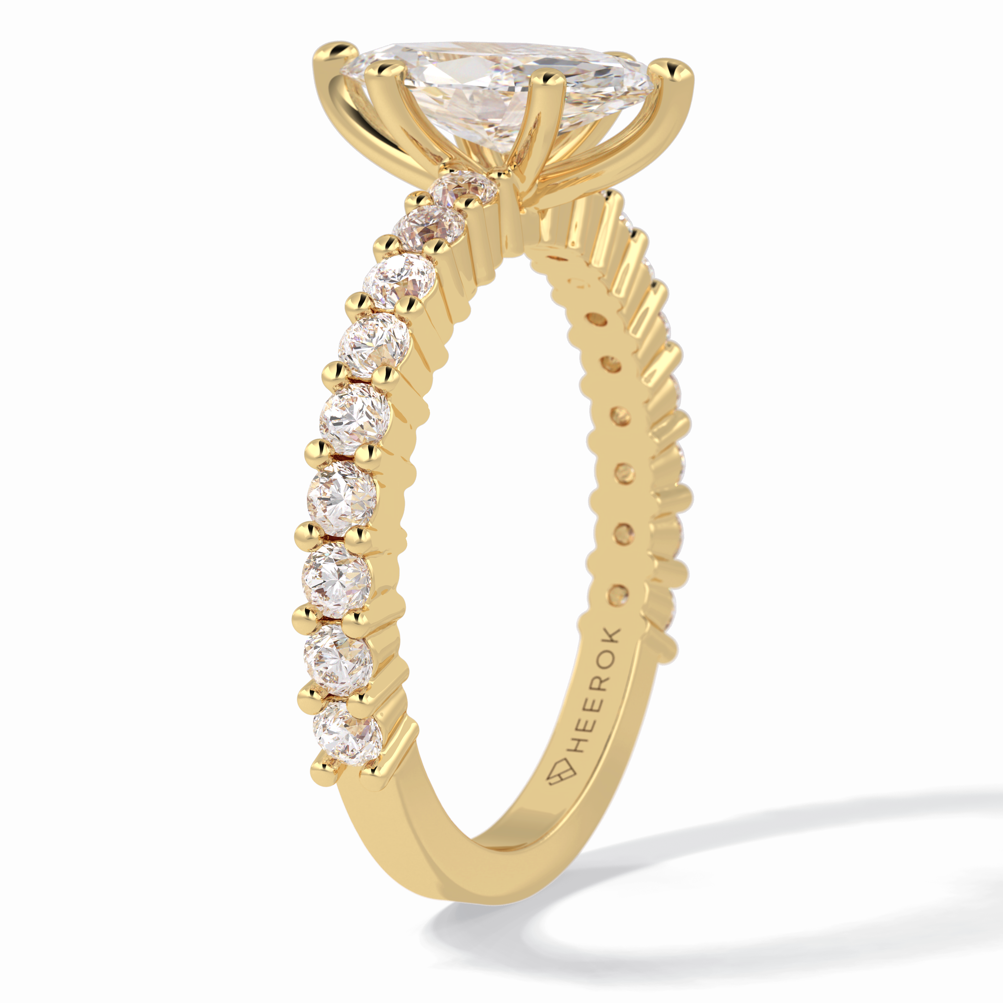 Starlight 0.75 Carat Marquise VS1 Lab-Grown Pave Engagement Ring in 18K Gold