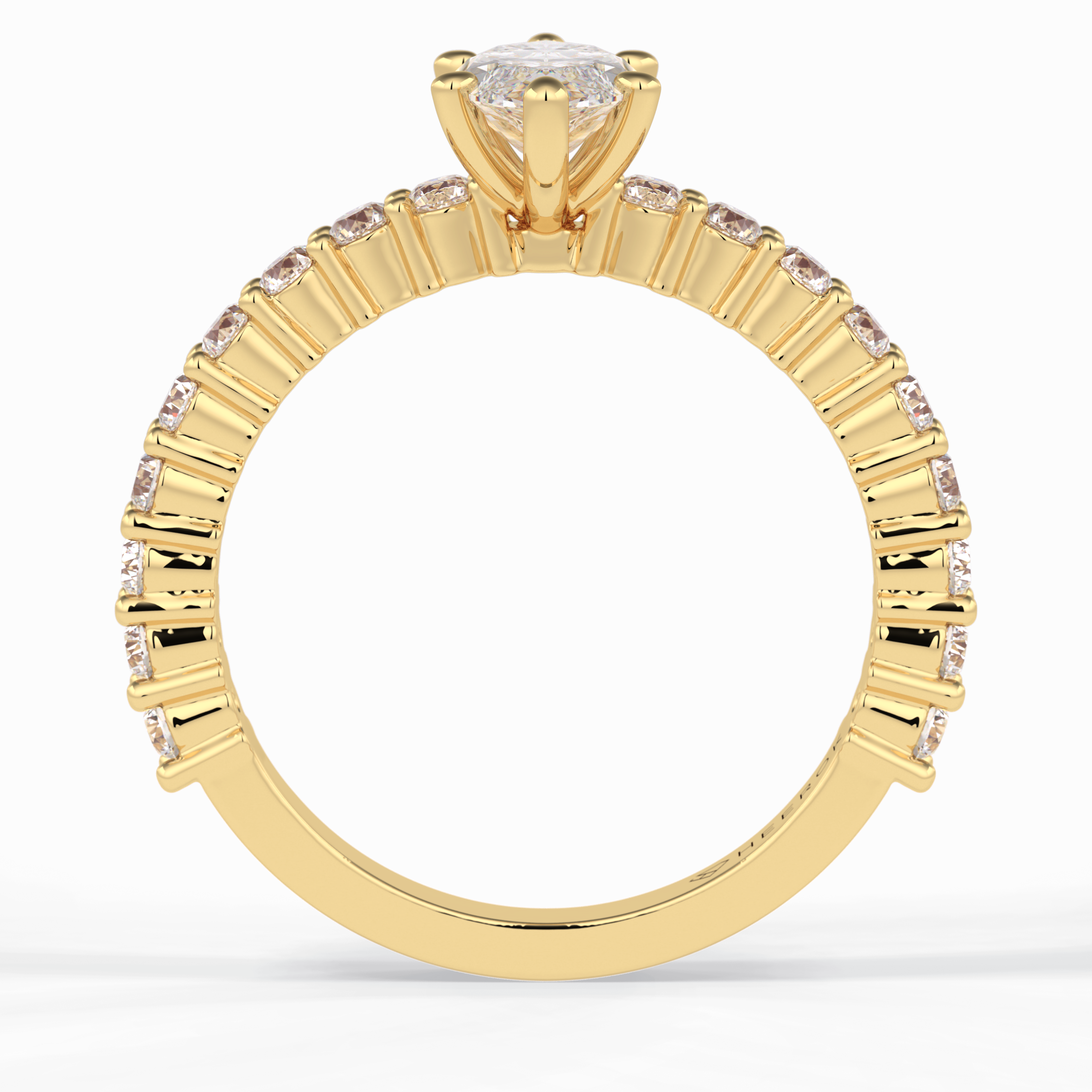 Starlight 0.75 Carat Marquise VS1 Lab-Grown Pave Engagement Ring in 18K Gold