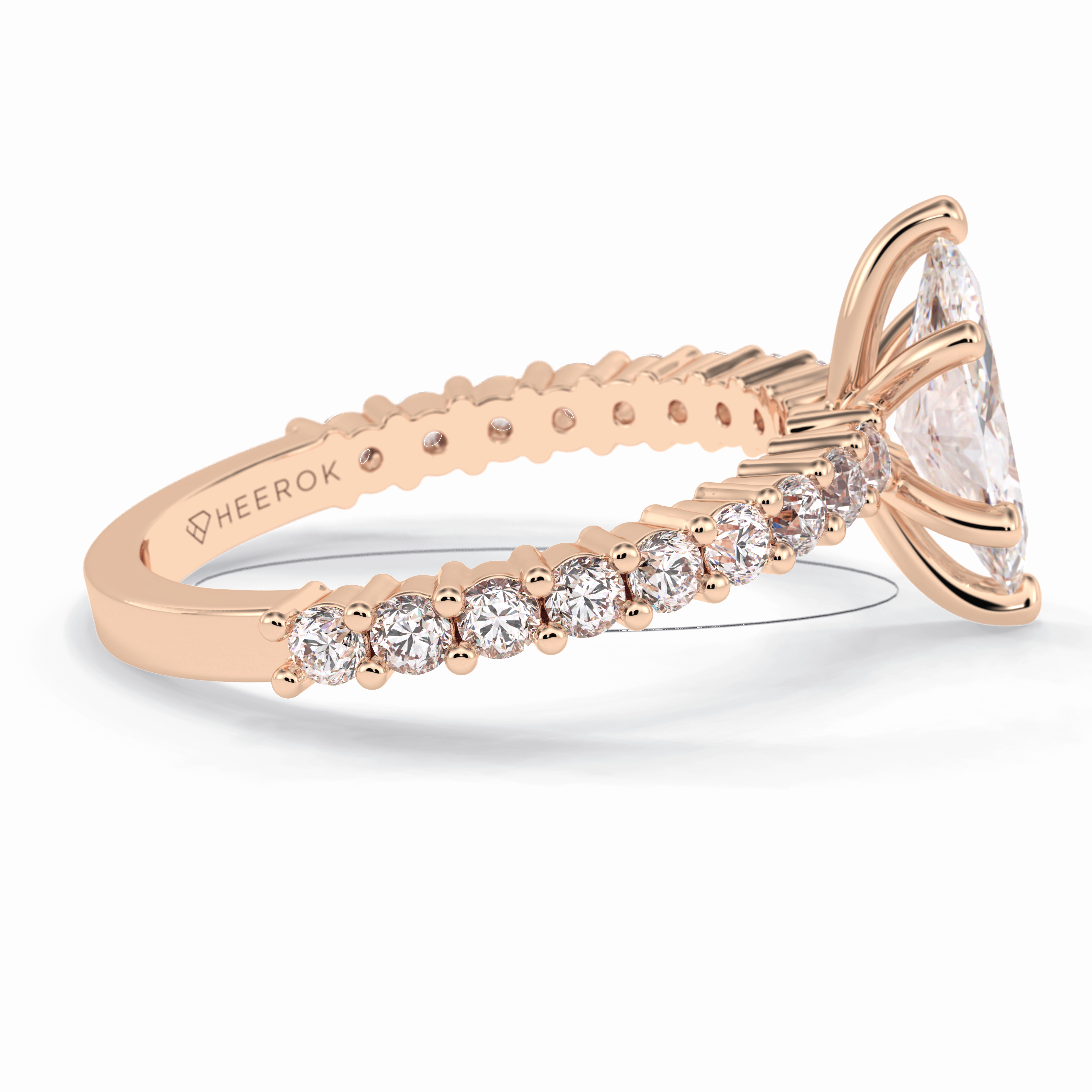 Starlight 0.75 Carat Marquise VS1 Lab-Grown Pave Engagement Ring in 18K Gold