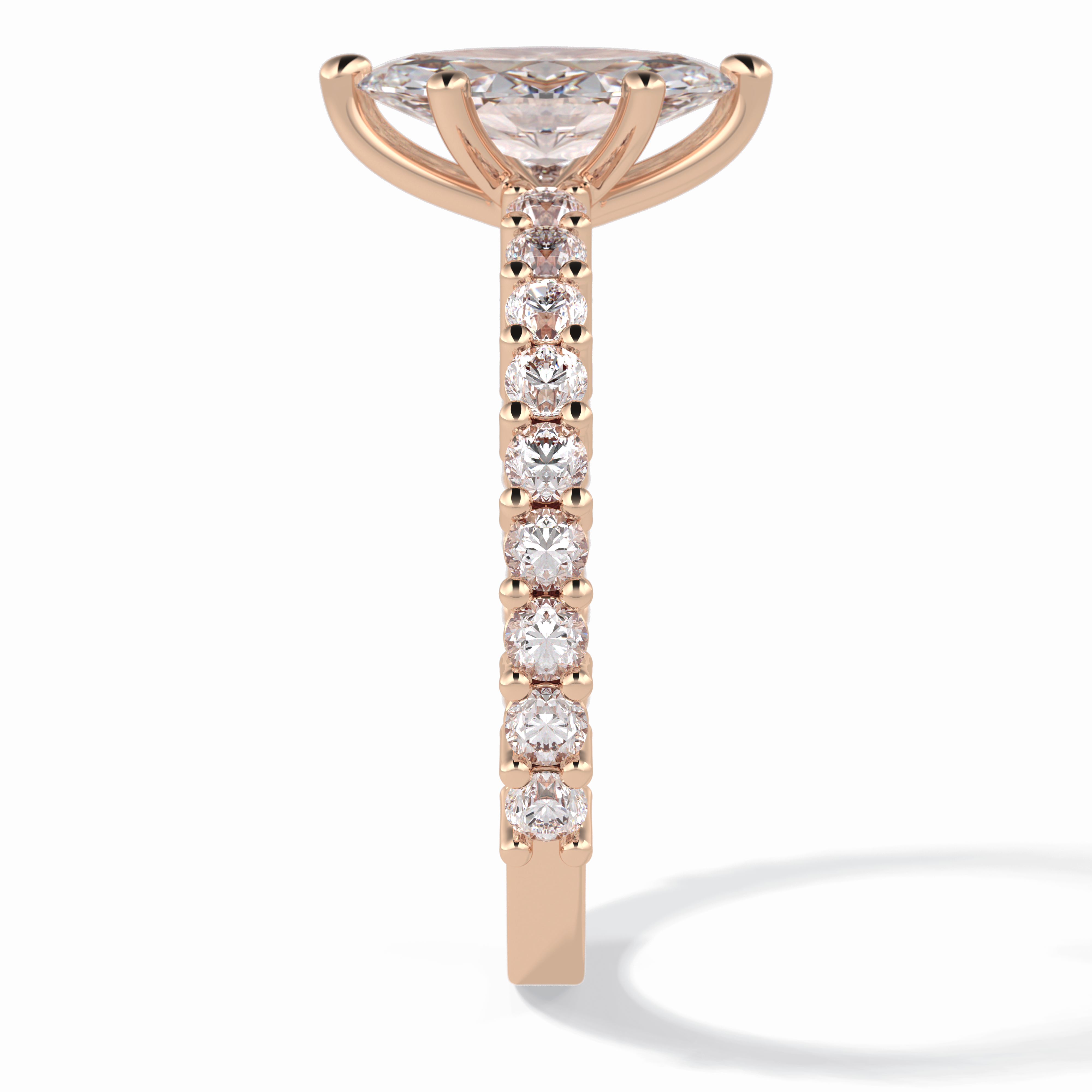 Starlight 0.75 Carat Marquise VS1 Lab-Grown Pave Engagement Ring in 18K Gold