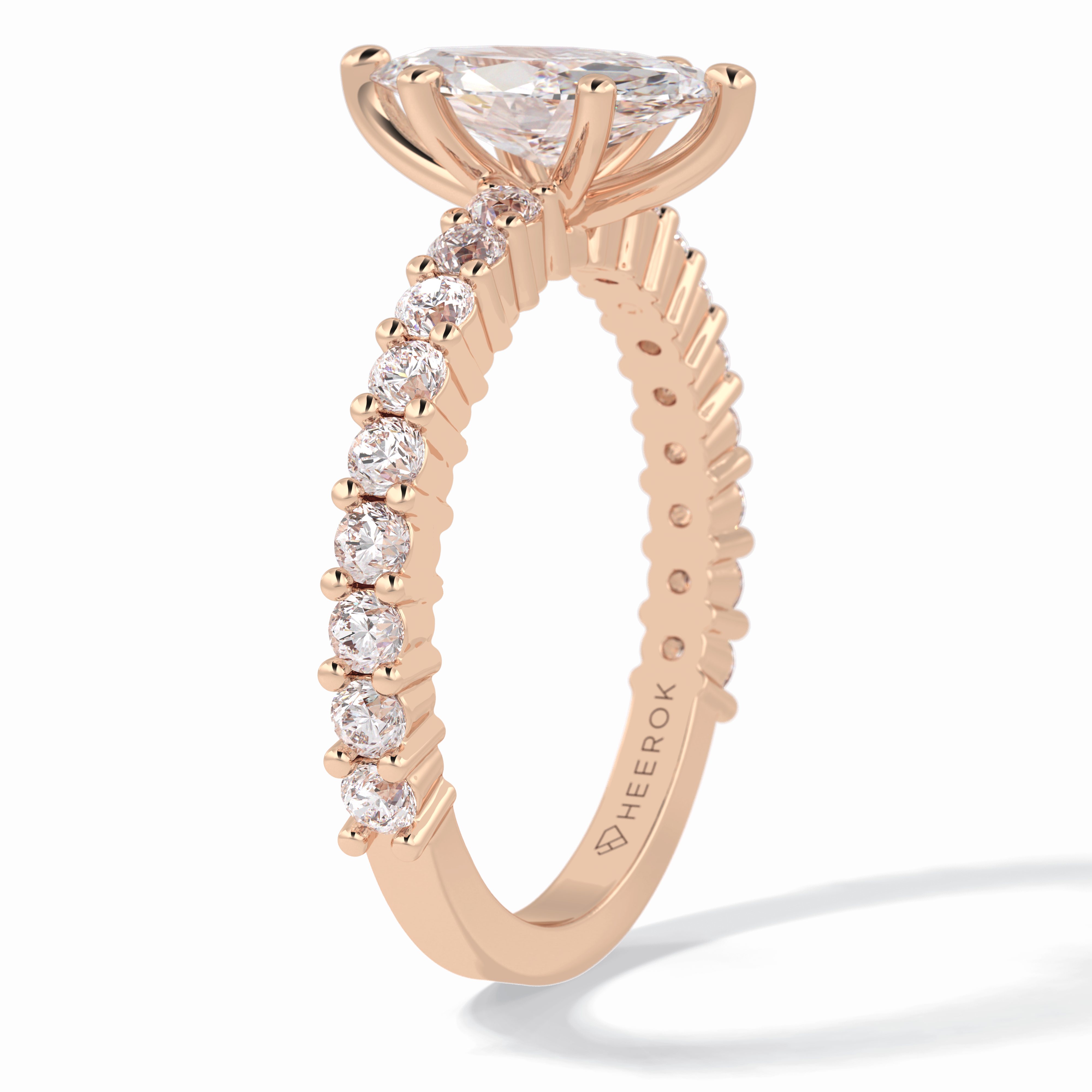 Starlight 0.75 Carat Marquise VS1 Lab-Grown Pave Engagement Ring in 18K Gold