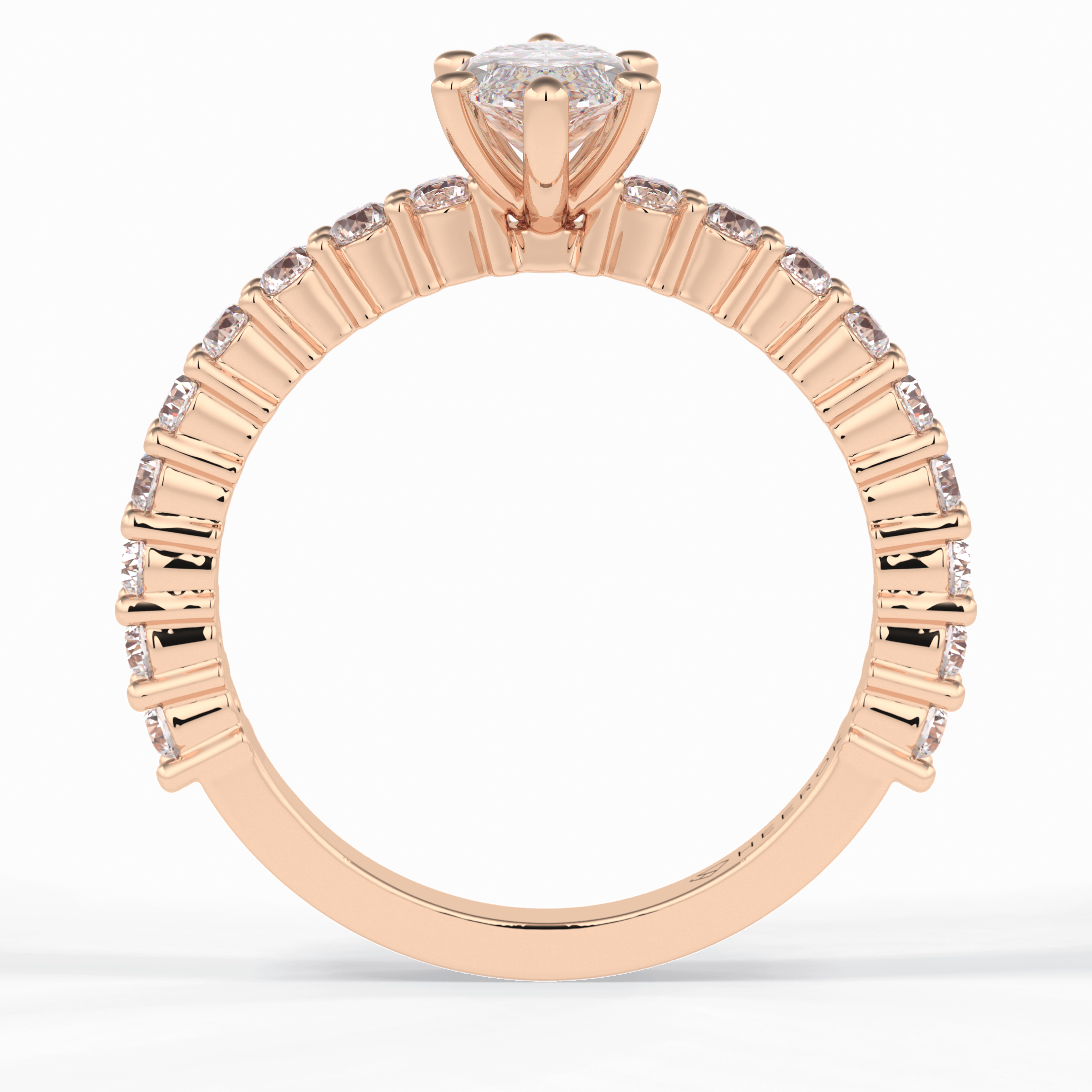 Starlight 0.75 Carat Marquise VS1 Lab-Grown Pave Engagement Ring in 18K Gold