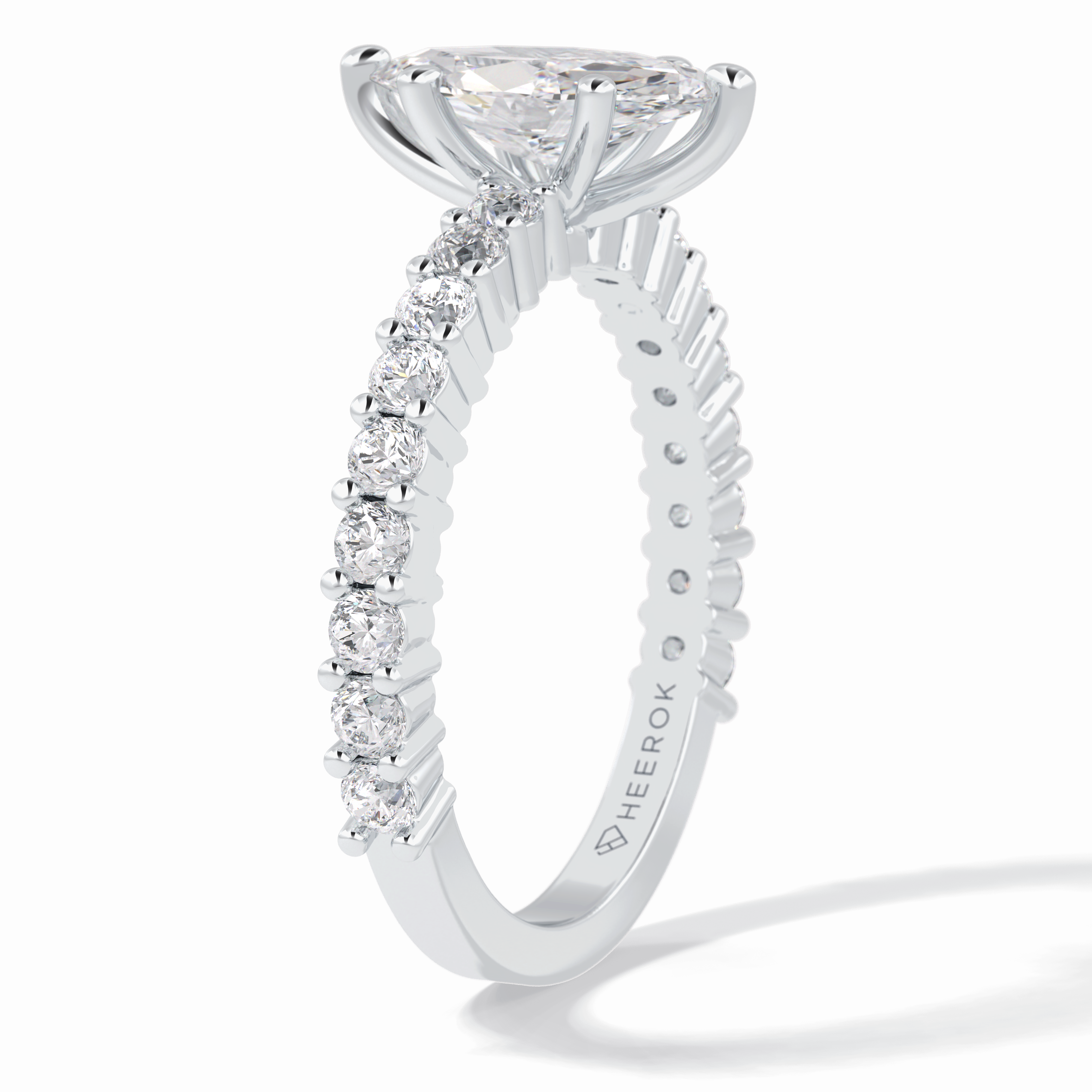 Starlight 0.75 Carat Marquise VS1 Lab-Grown Pave Engagement Ring in 18K Gold