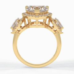 Love's Embrace 1.29 Carat Heart VS1 Lab-Grown Three Stone Engagement Ring in 18K Gold
