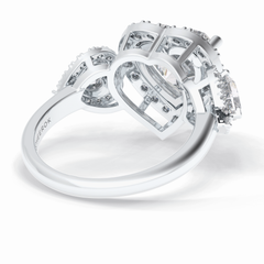 Love's Embrace 1.29 Carat Heart VS1 Lab-Grown Three Stone Engagement Ring in 18K Gold