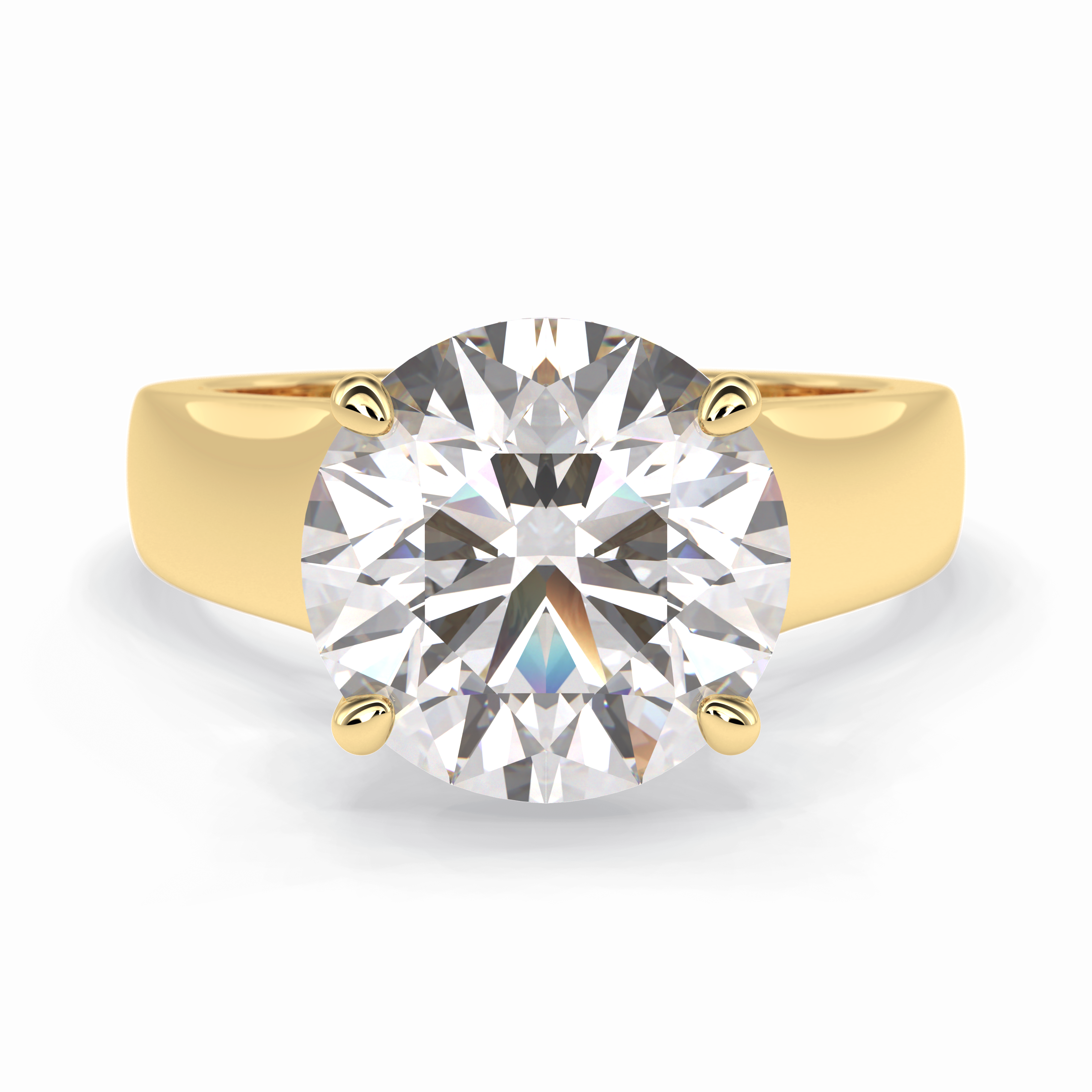 Solitaire Vista 4.46 Carat Round VS1 Lab-Grown Solitaire Engagement Ring in 18K Gold