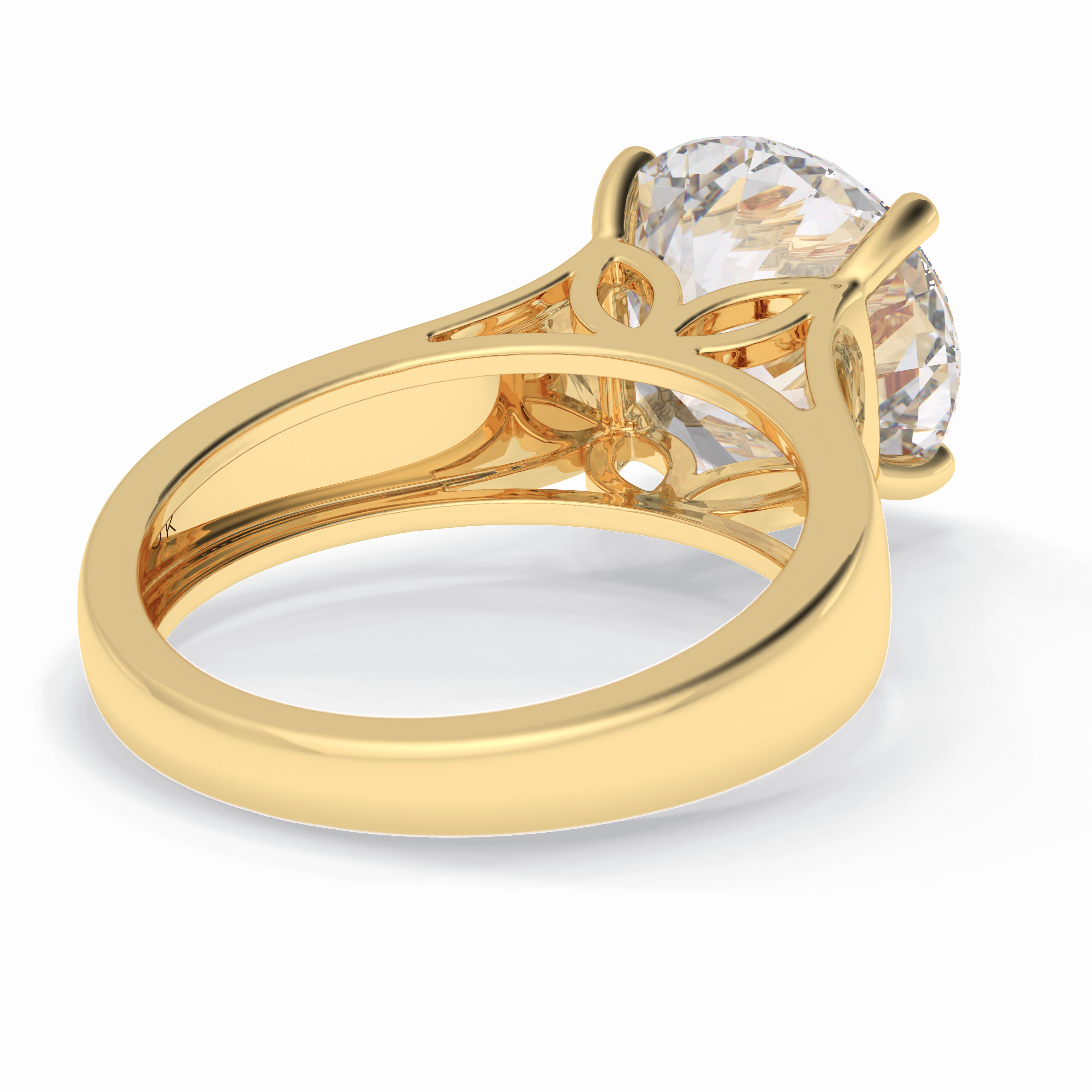 Solitaire Vista 4.46 Carat Round VS1 Lab-Grown Solitaire Engagement Ring in 18K Gold