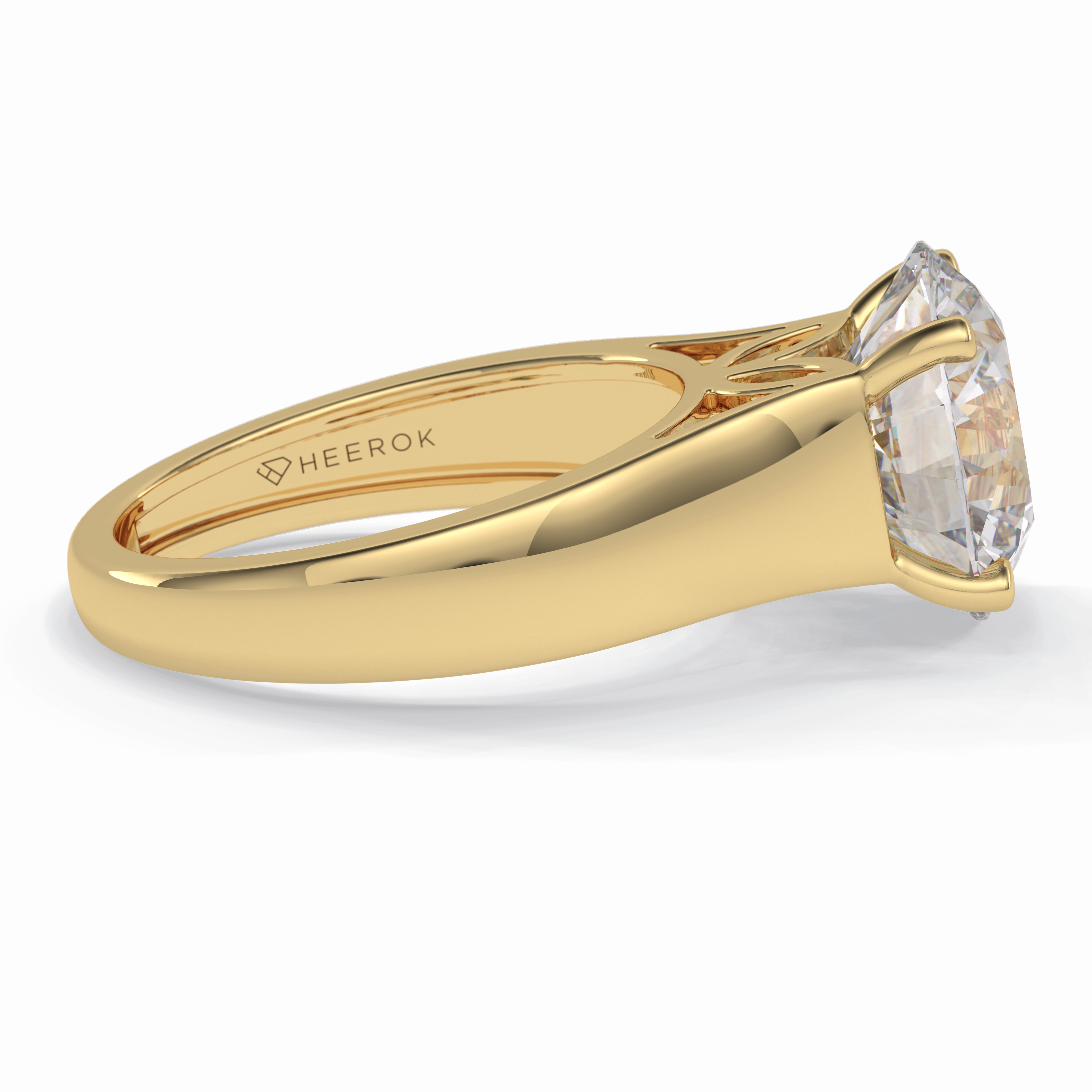 Solitaire Vista 4.46 Carat Round VS1 Lab-Grown Solitaire Engagement Ring in 18K Gold