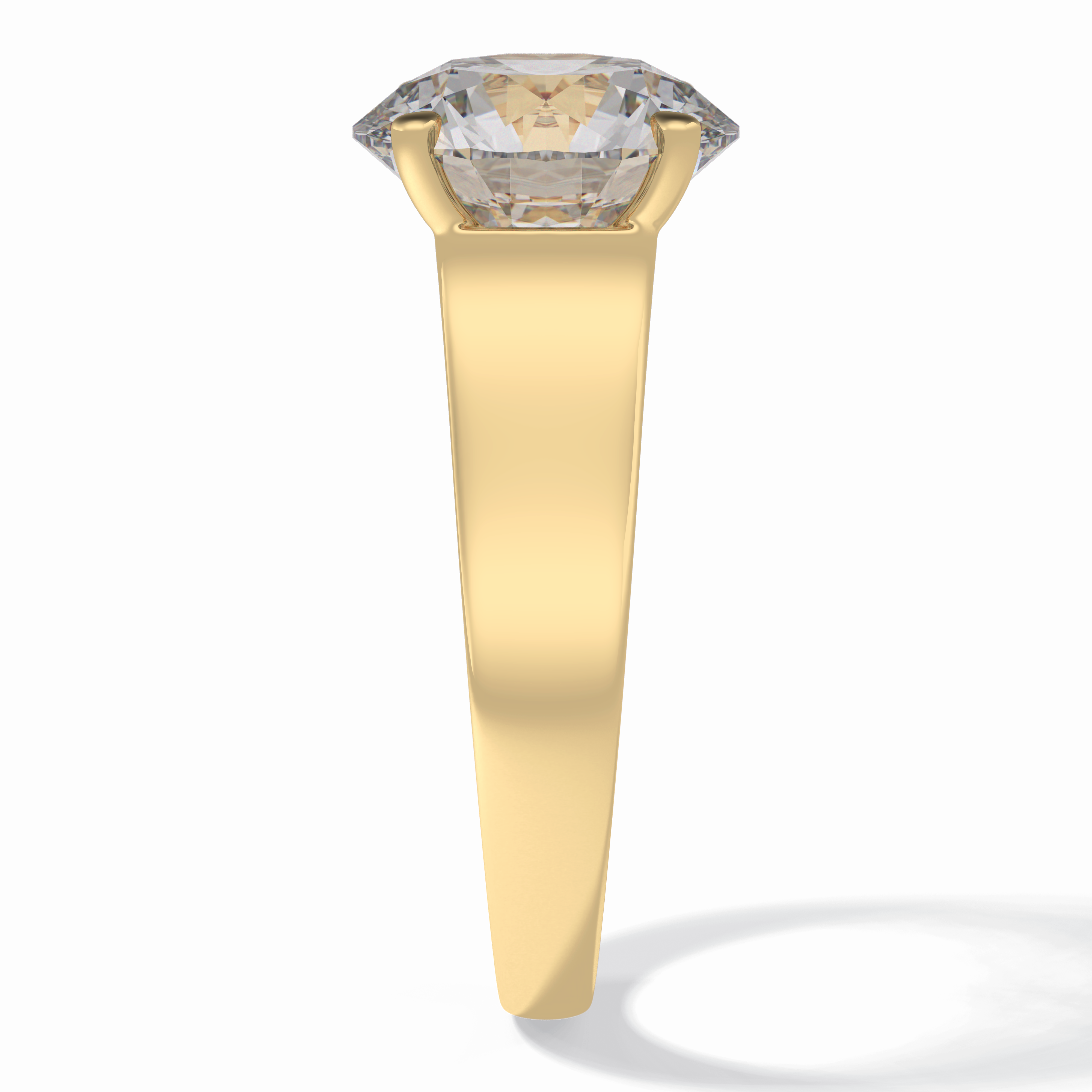 Solitaire Vista 4.46 Carat Round VS1 Lab-Grown Solitaire Engagement Ring in 18K Gold