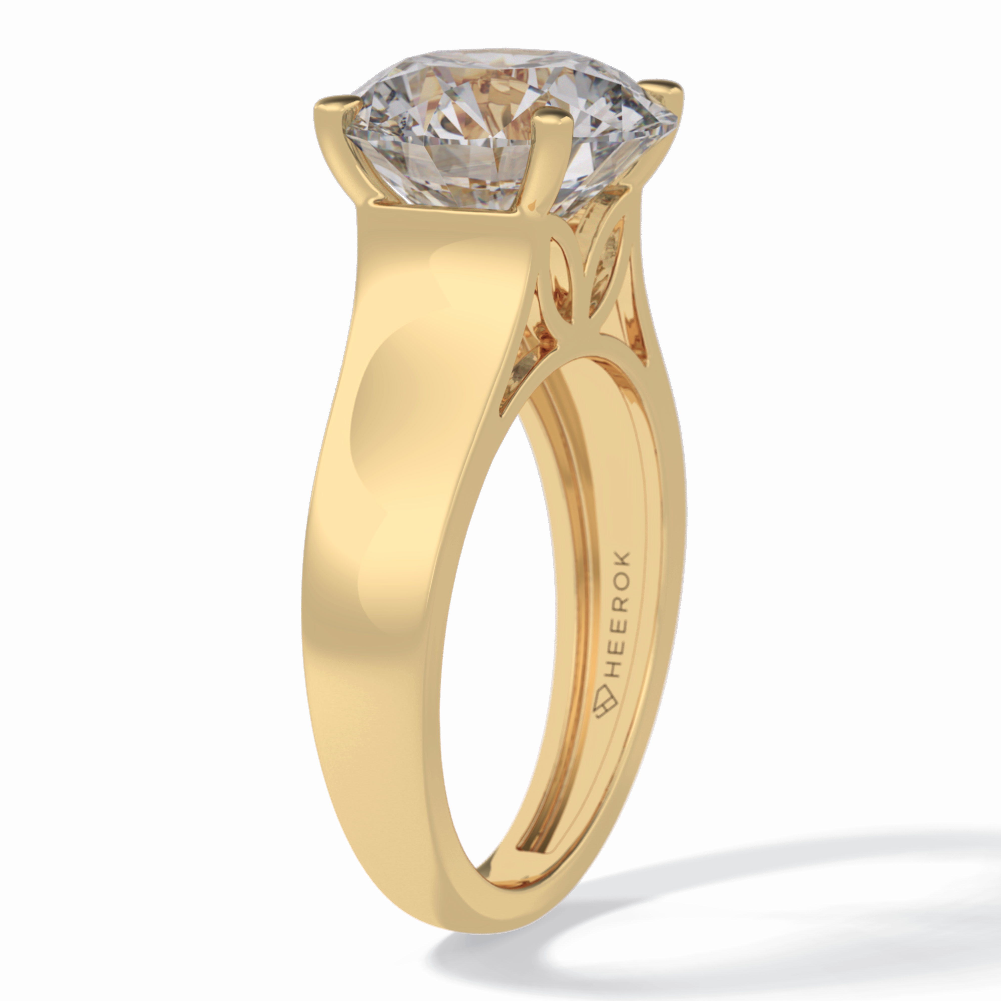 Solitaire Vista 4.46 Carat Round VS1 Lab-Grown Solitaire Engagement Ring in 18K Gold