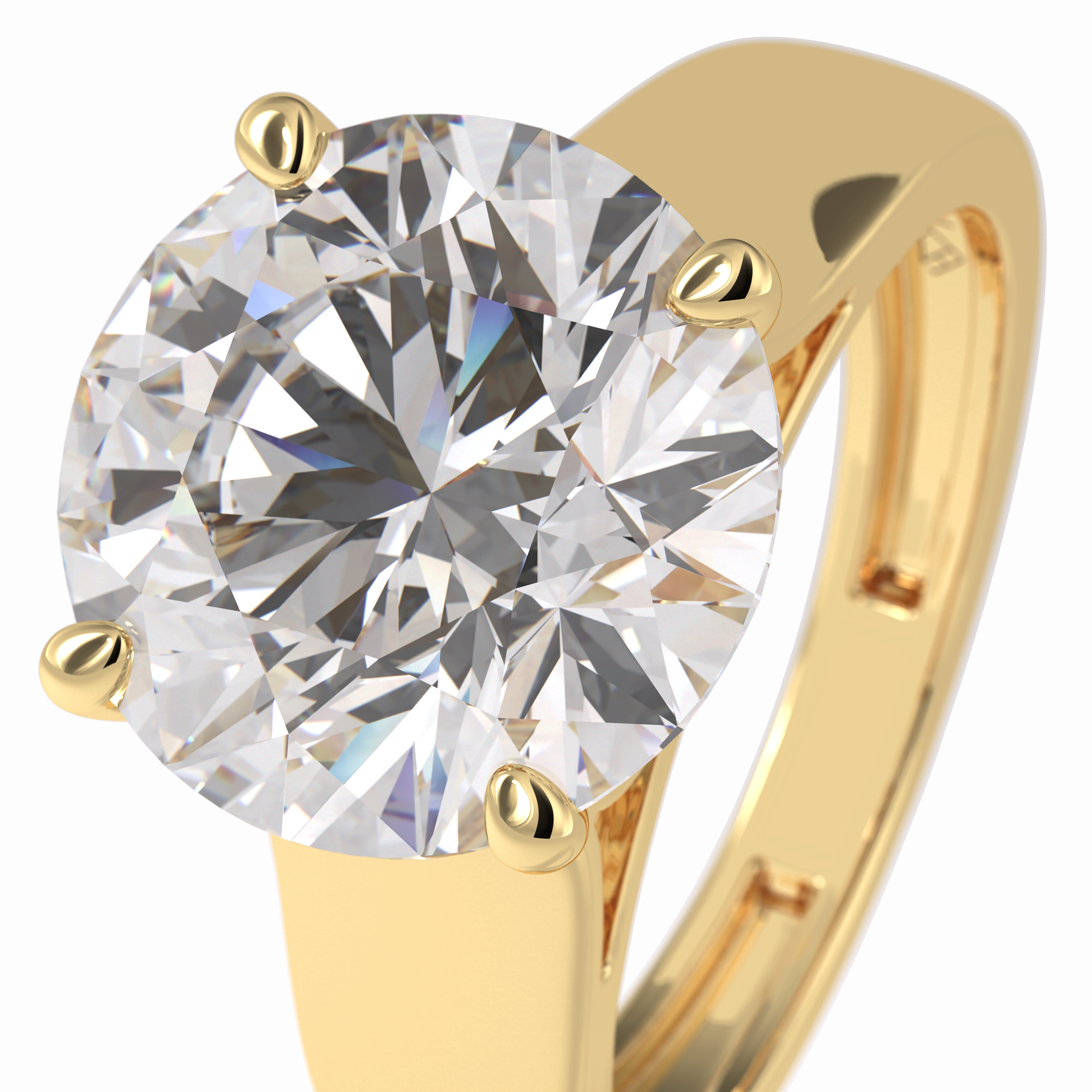 Solitaire Vista 4.46 Carat Round VS1 Lab-Grown Solitaire Engagement Ring in 18K Gold