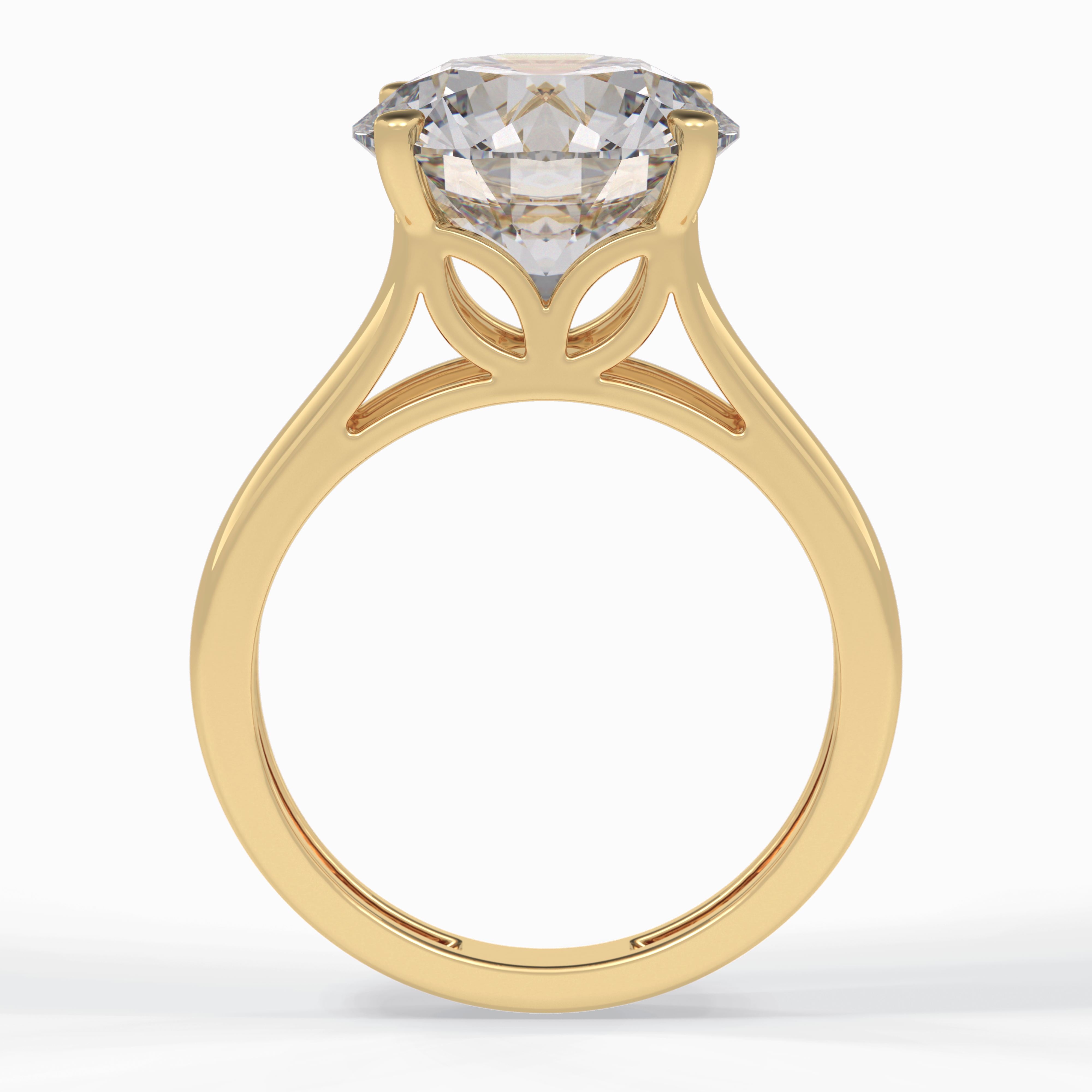 Solitaire Vista 4.46 Carat Round VS1 Lab-Grown Solitaire Engagement Ring in 18K Gold