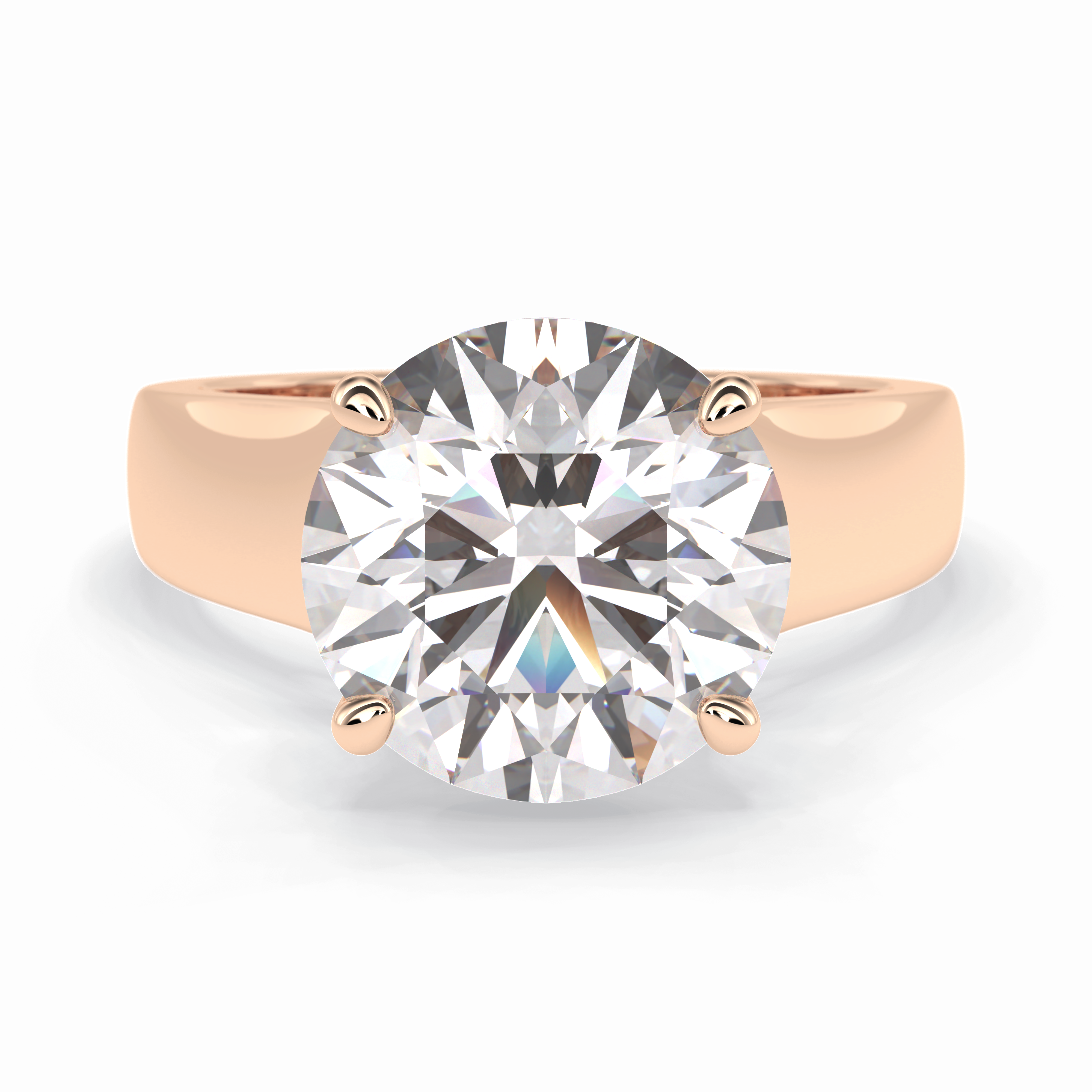 Solitaire Vista 4.46 Carat Round VS1 Lab-Grown Solitaire Engagement Ring in 18K Gold