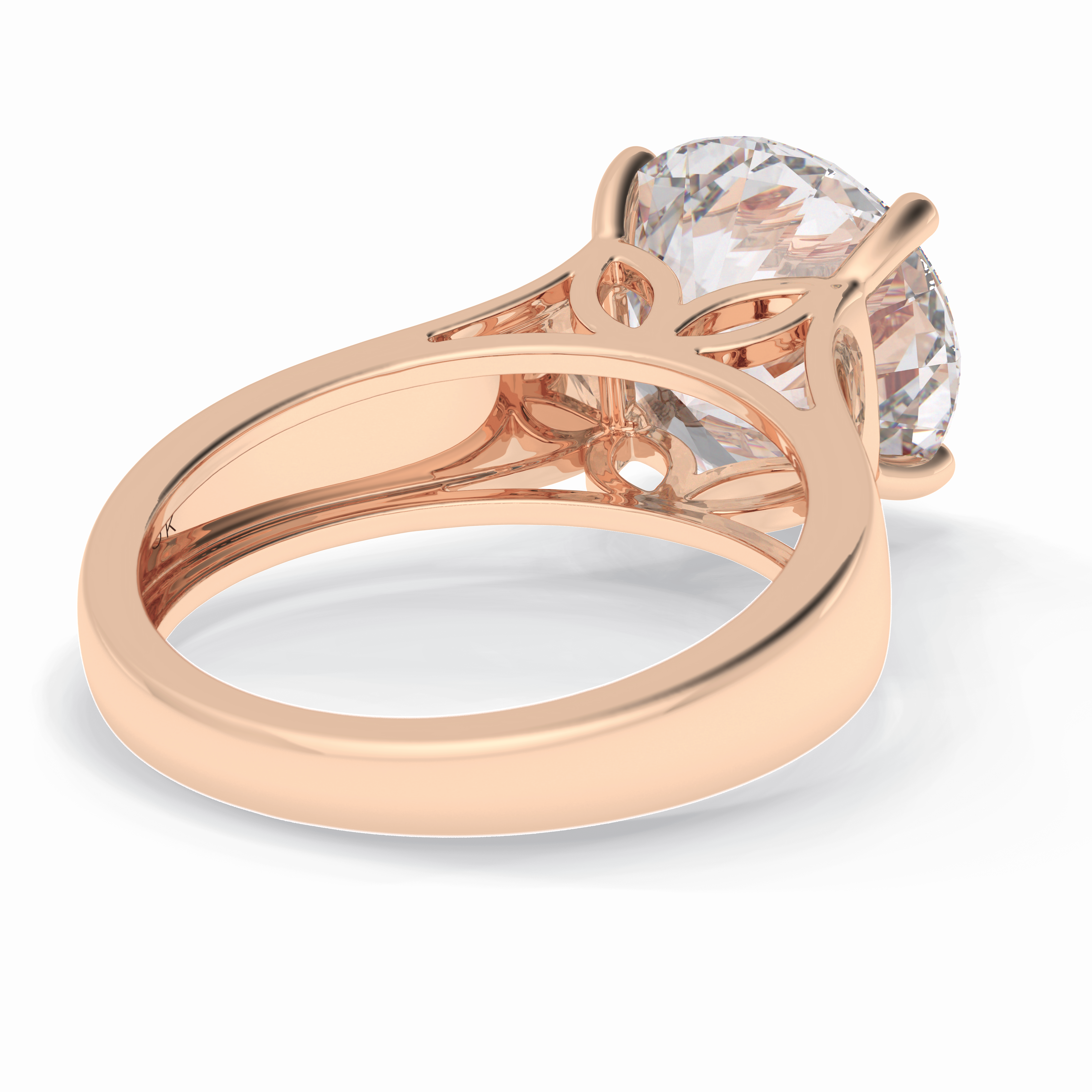 Solitaire Vista 4.46 Carat Round VS1 Lab-Grown Solitaire Engagement Ring in 18K Gold