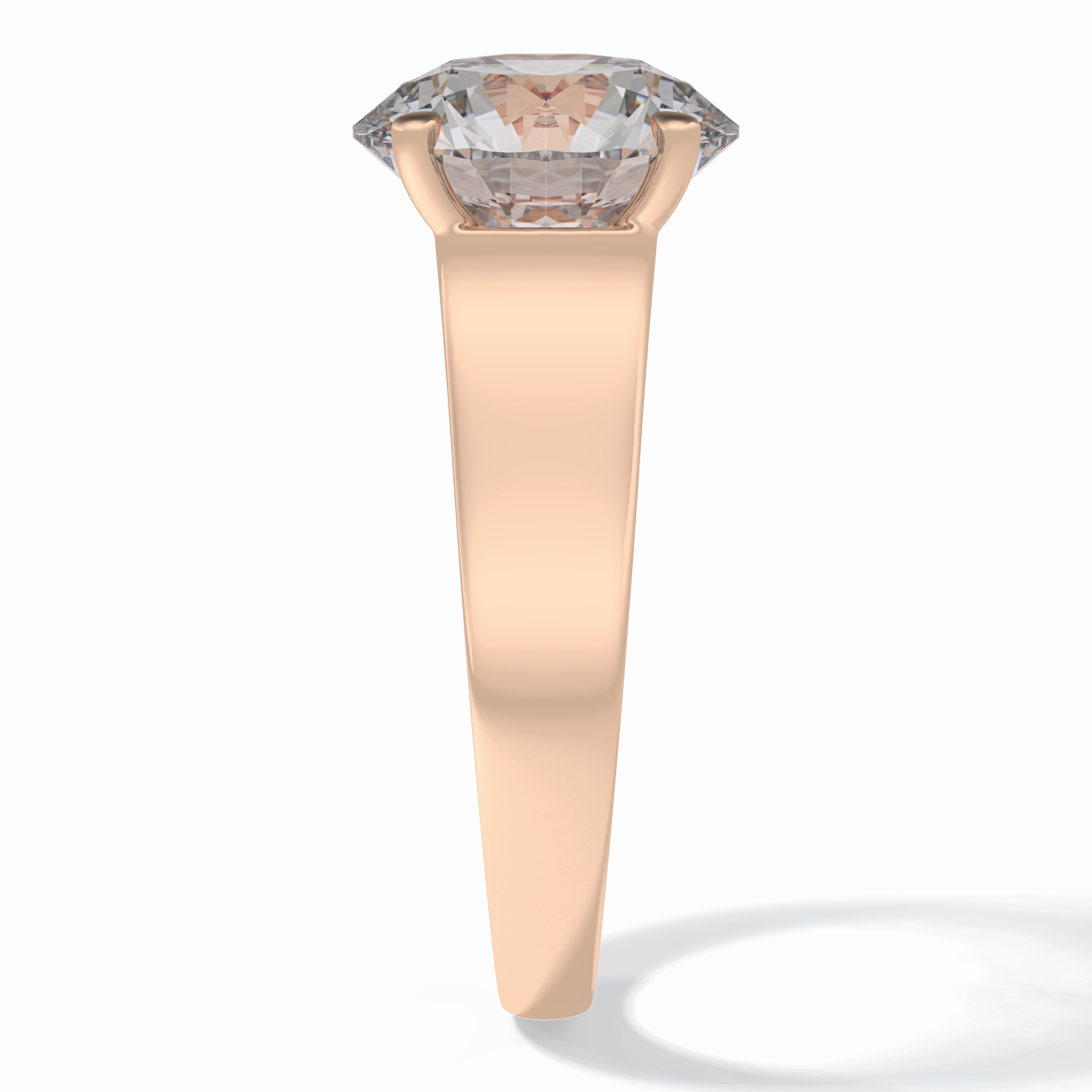 Solitaire Vista 4.46 Carat Round VS1 Lab-Grown Solitaire Engagement Ring in 18K Gold