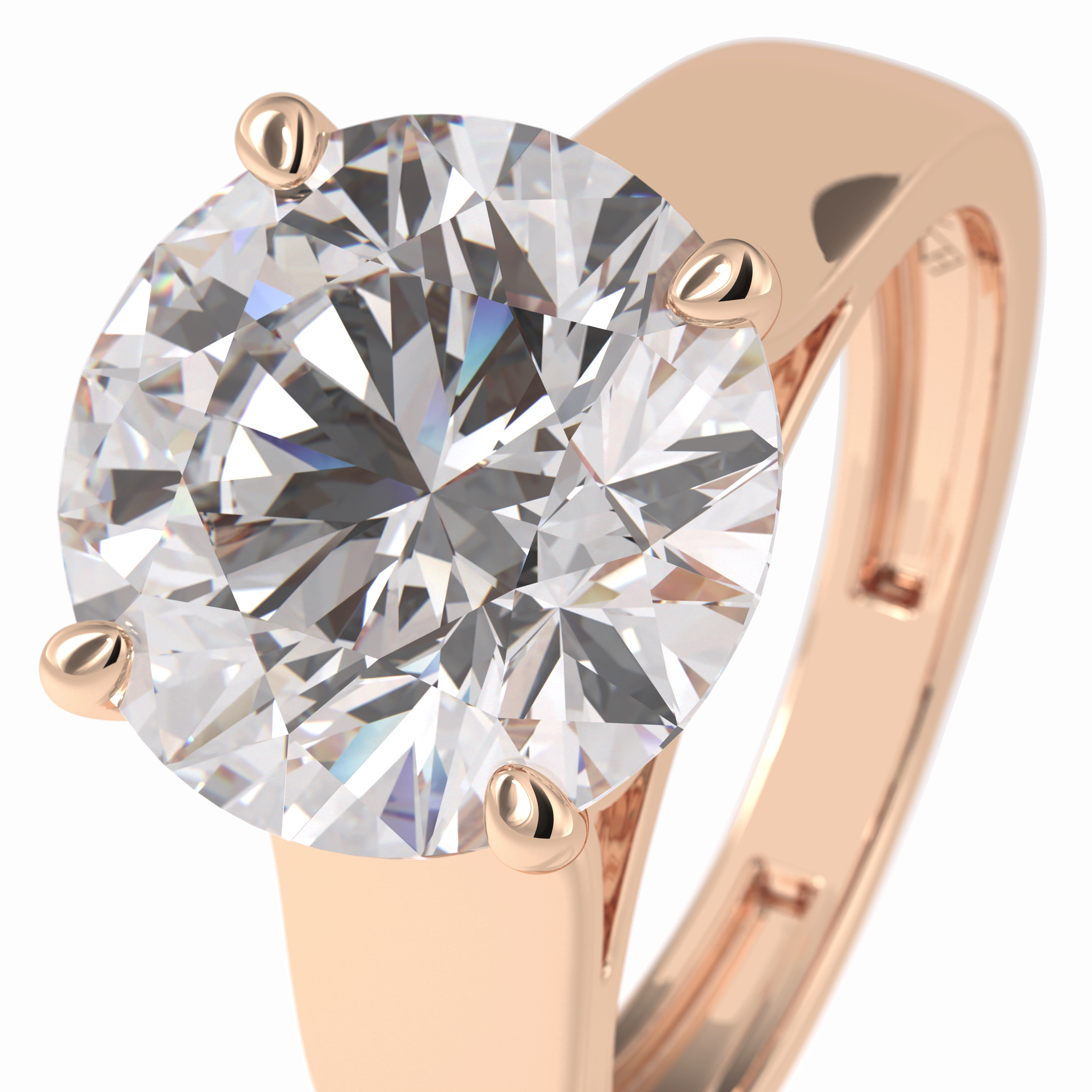 Solitaire Vista 4.46 Carat Round VS1 Lab-Grown Solitaire Engagement Ring in 18K Gold