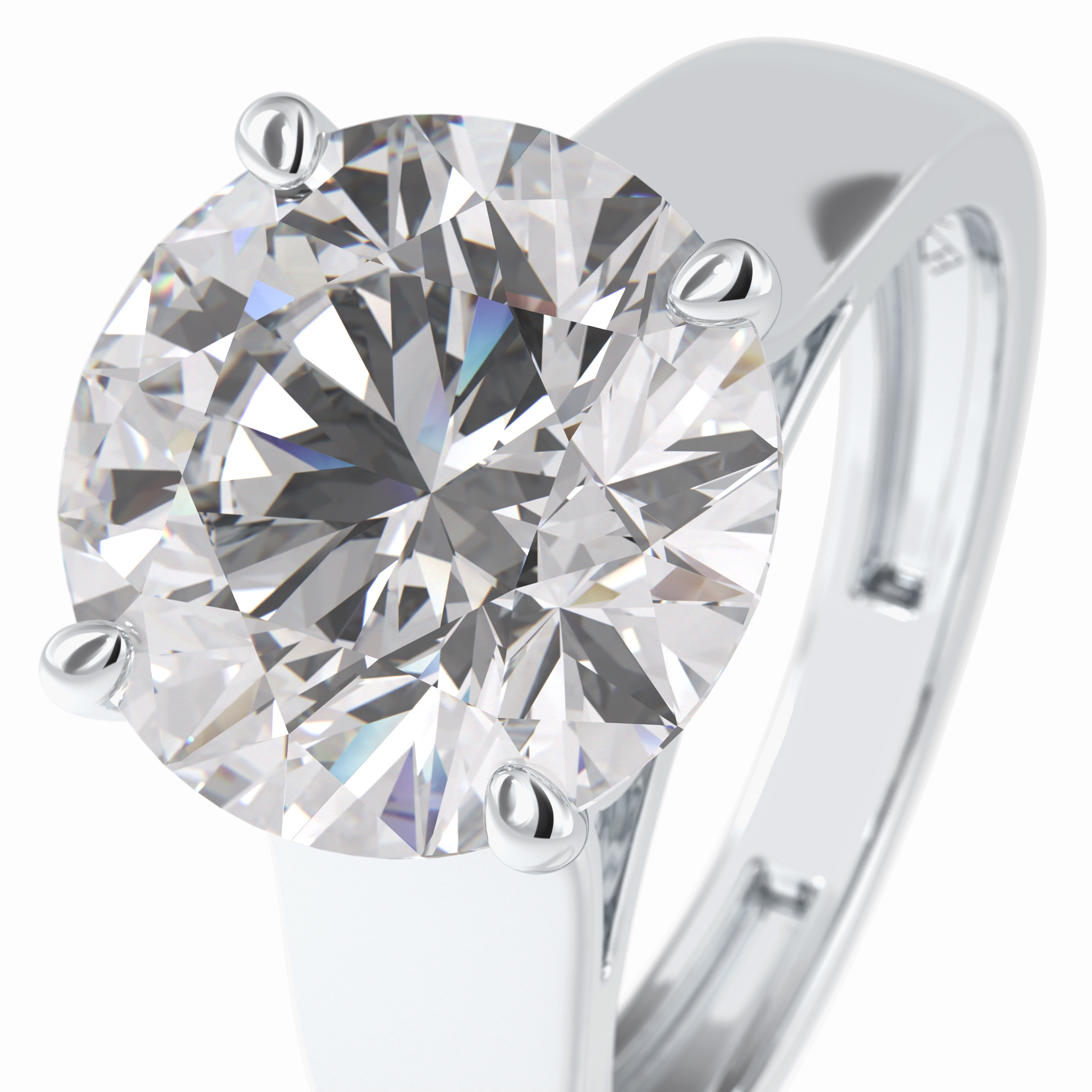 Solitaire Vista 4.46 Carat Round VS1 Lab-Grown Solitaire Engagement Ring in 18K Gold