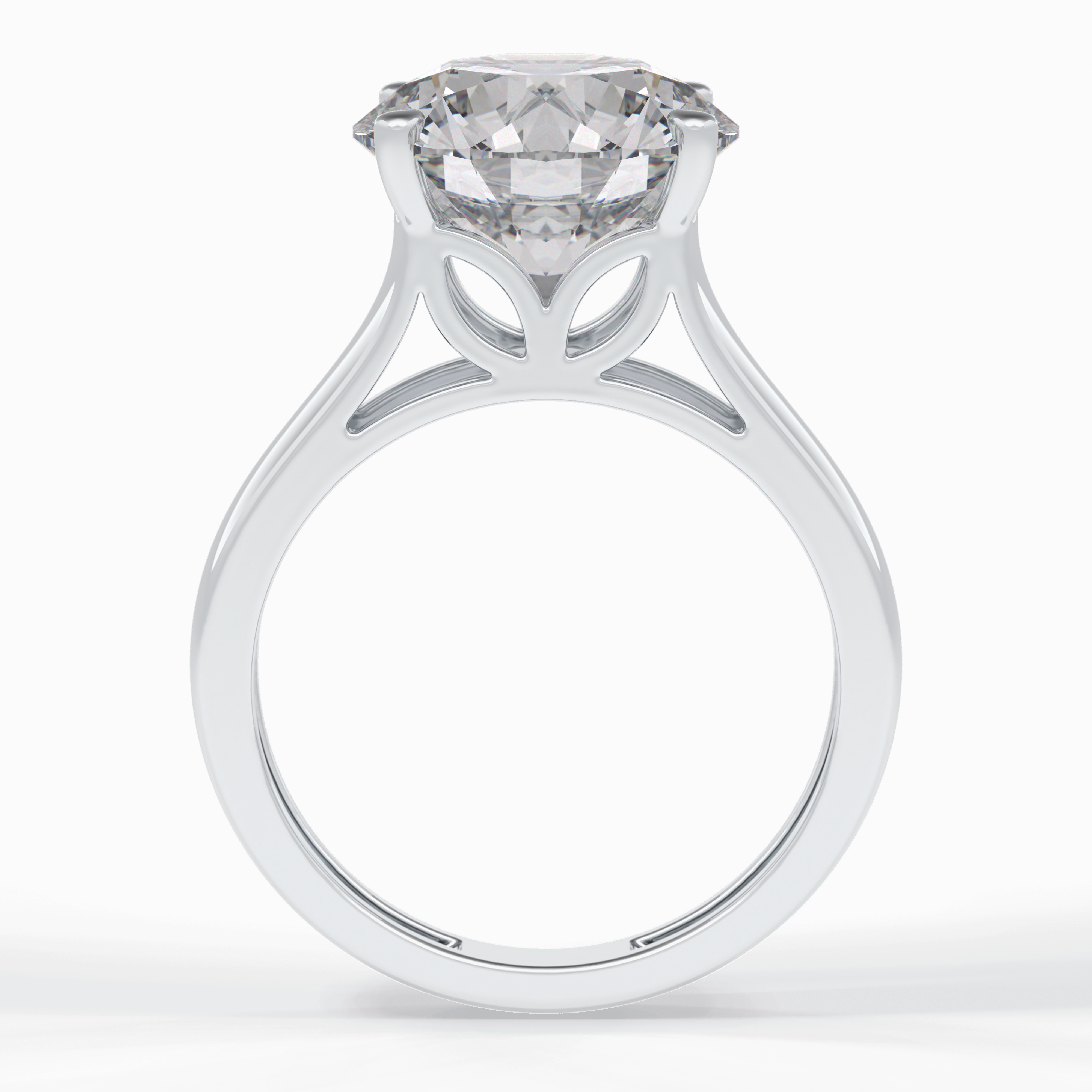 Solitaire Vista 4.46 Carat Round VS1 Lab-Grown Solitaire Engagement Ring in 18K Gold