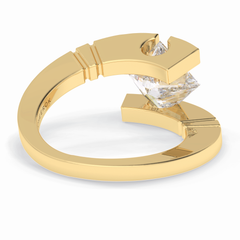 Vertex 2.07 Carat Princess VS1 Lab-Grown Solitaire Engagement Ring in 18K Gold