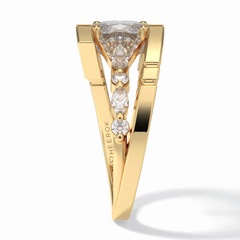 Vertex 2.07 Carat Princess VS1 Lab-Grown Solitaire Engagement Ring in 18K Gold