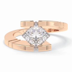 Vertex 2.07 Carat Princess VS1 Lab-Grown Solitaire Engagement Ring in 18K Gold