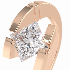 Vertex 2.07 Carat Princess VS1 Lab-Grown Solitaire Engagement Ring in 18K Gold